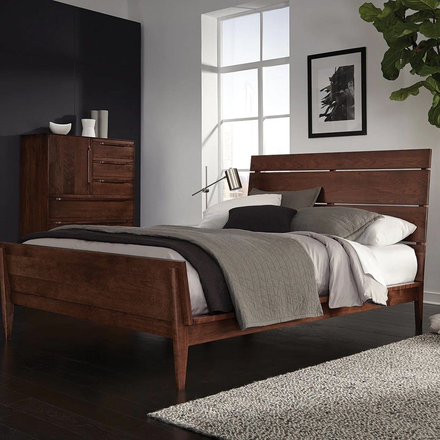 WEST BROTHERS FURNITURE CAMBER WOOD HEADBOARD BED