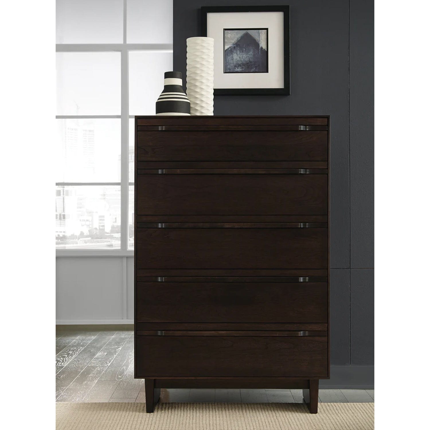WEST BROTHERS FURNITURE CAMBER CHEST OF DRAWERS