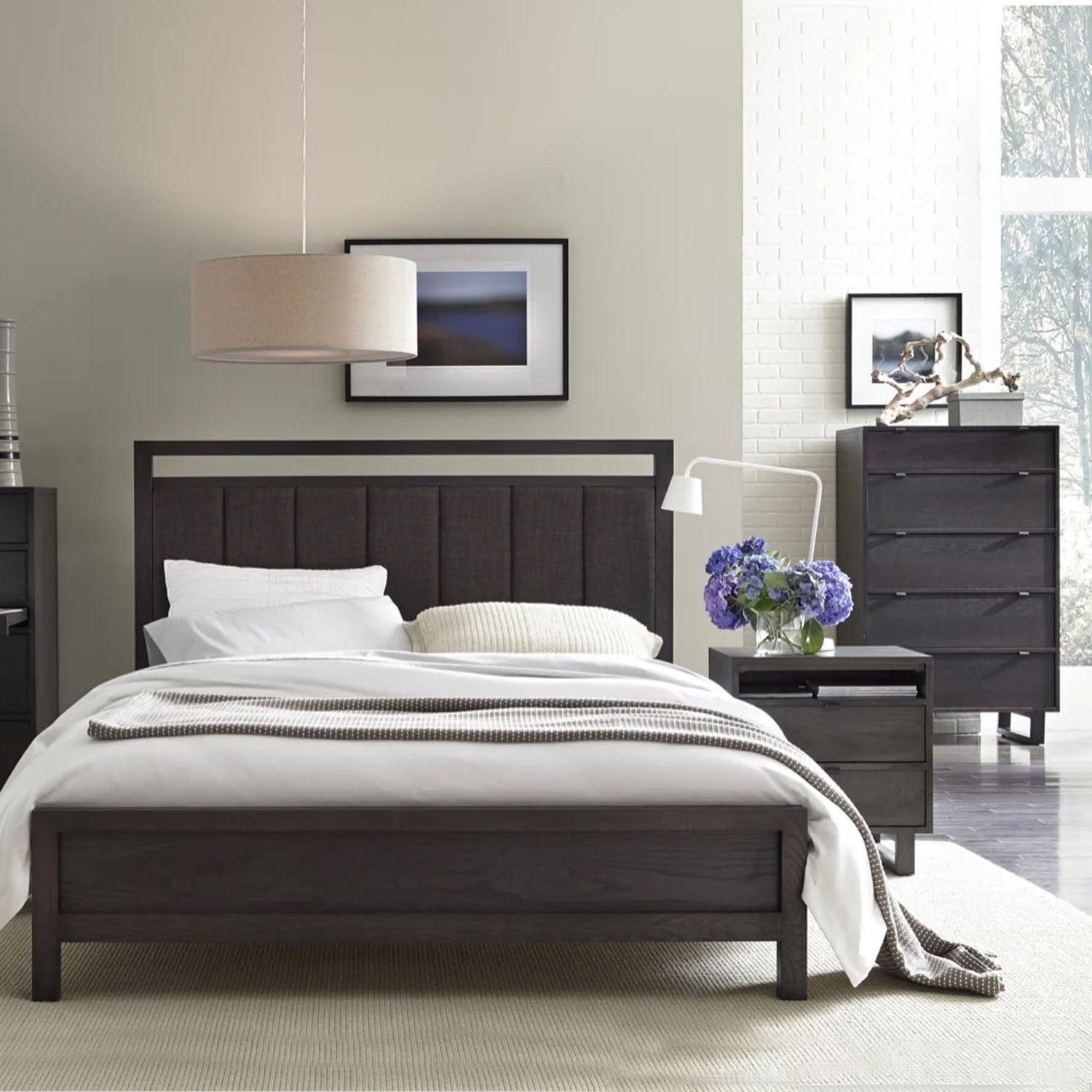 WEST BROTHERS FURNITURE FULTON UPHOLSTERED PANEL BED