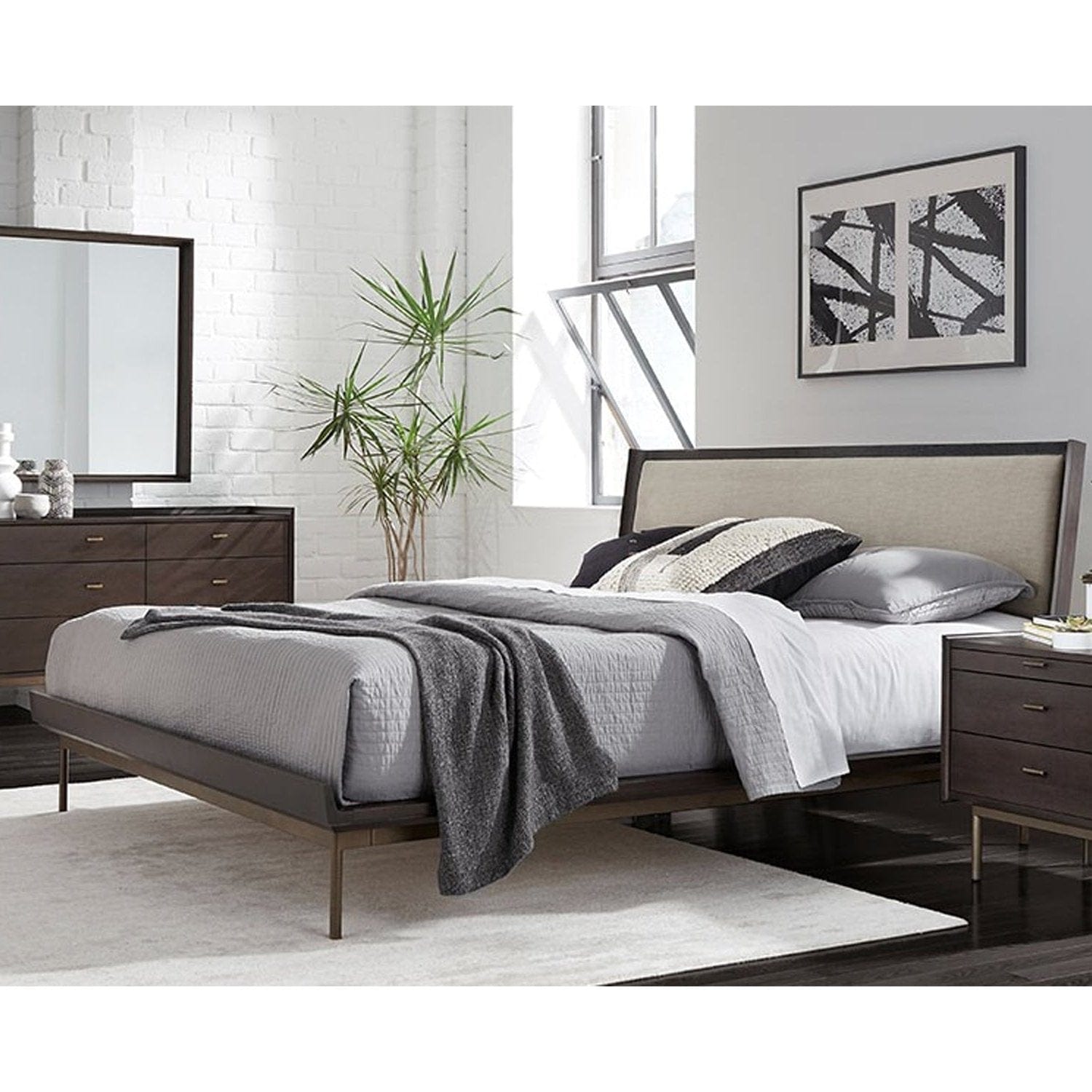 WEST BROTHERS FURNITURE STRADA UPHOLSTERED PANEL BED