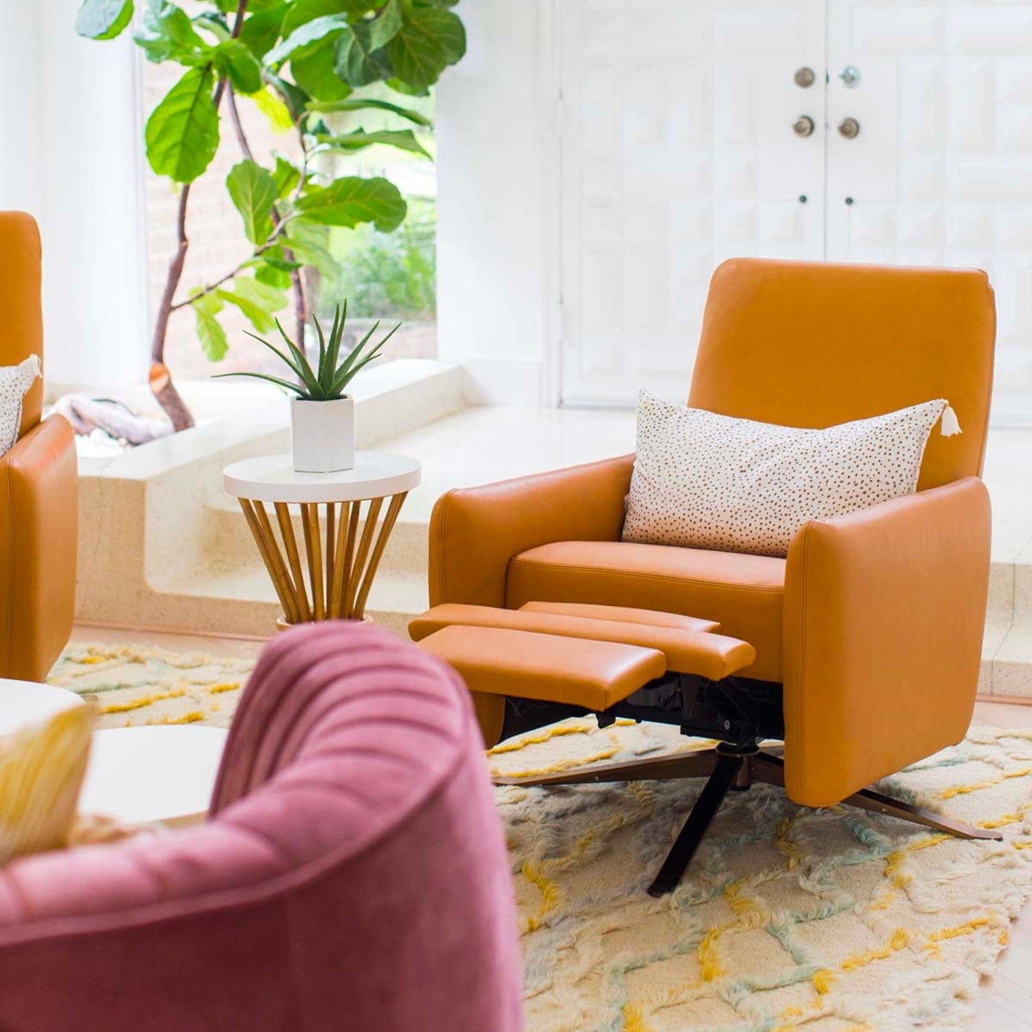 AMERICAN LEATHER BLAKE SWIVEL RECLINER