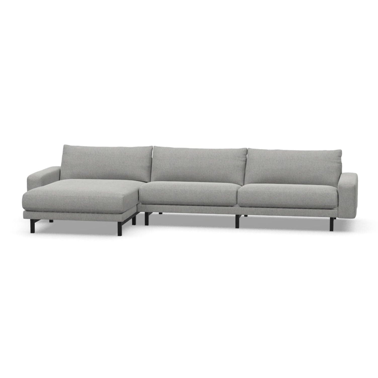 American Leather Montara sectional sofa front view on a white background