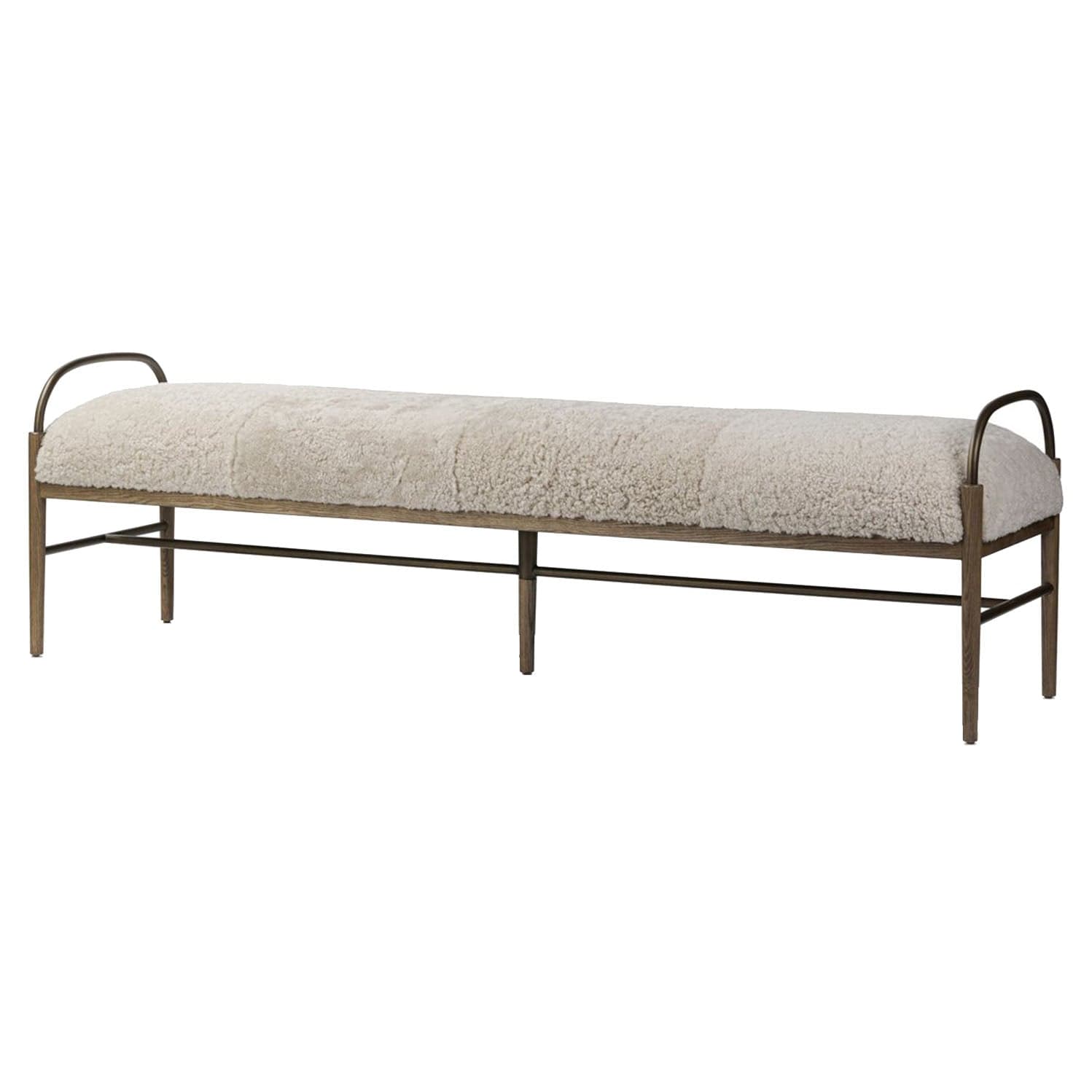 FOUR HANDS DEMI BENCH Beige Shearling