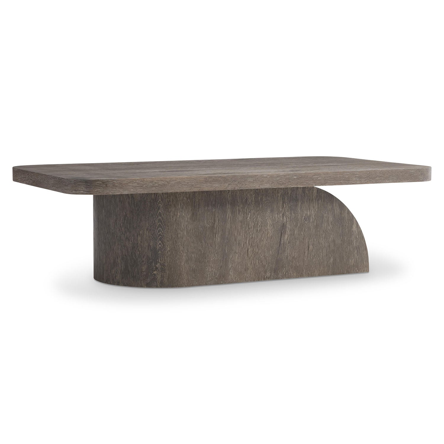 Modern wooden Dama coffee table from Bernhardt on a white background