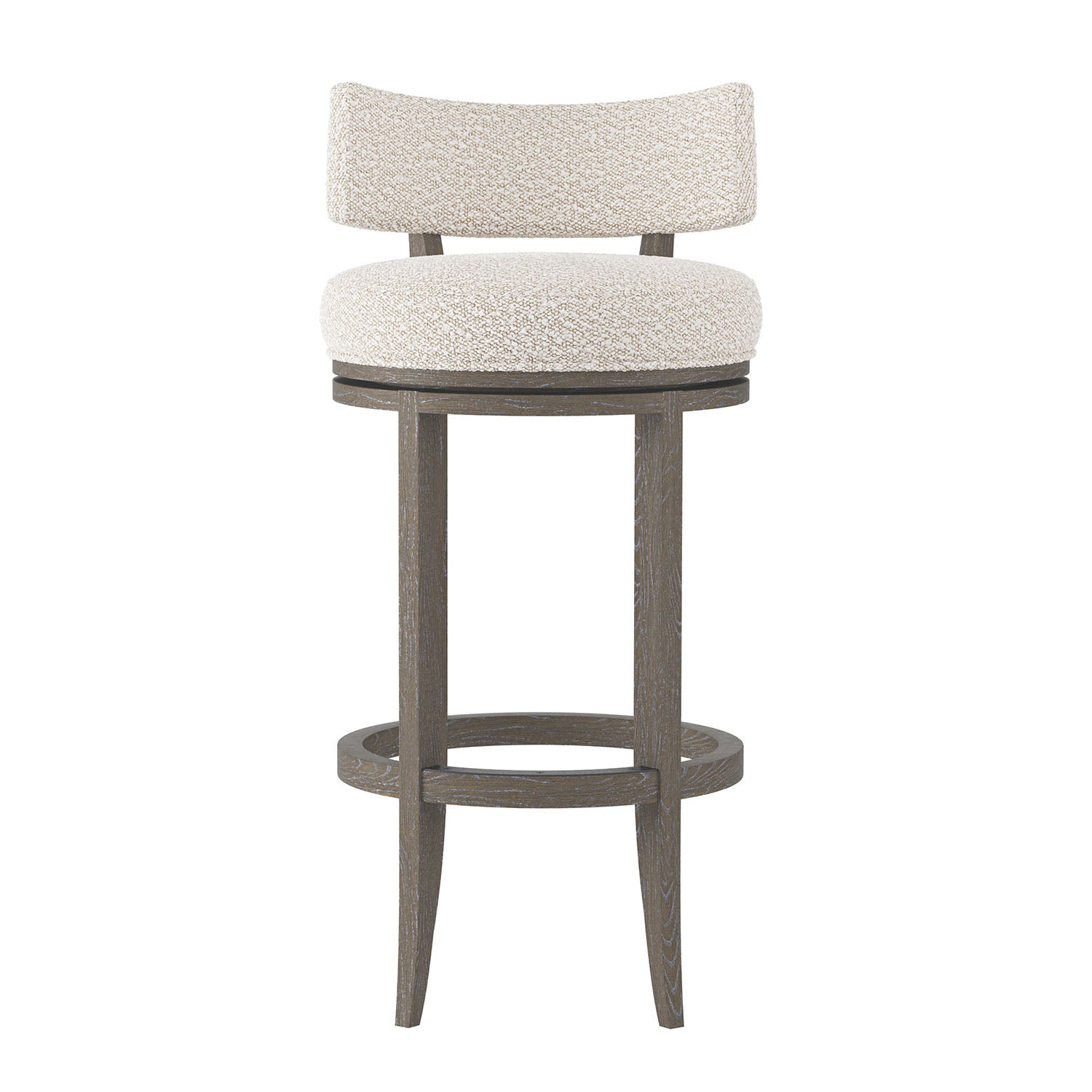 HIRSCH stool with a textured cushioned seat and backrest on a white background, front view