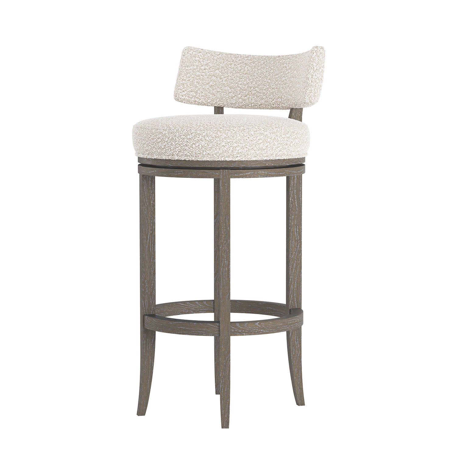 HIRSCH stool with a textured cushioned seat and backrest on a white background