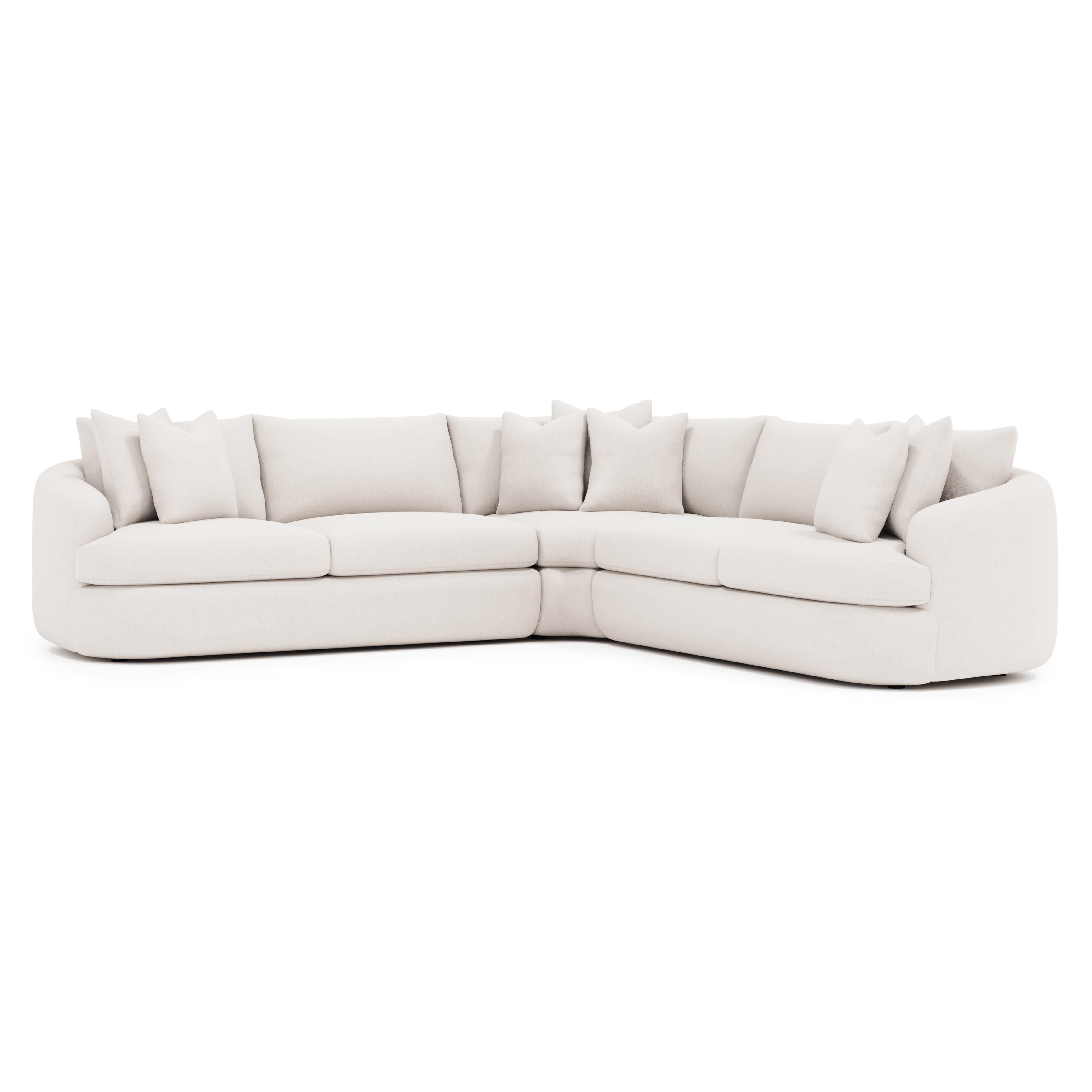 White sectional sofa on a white background