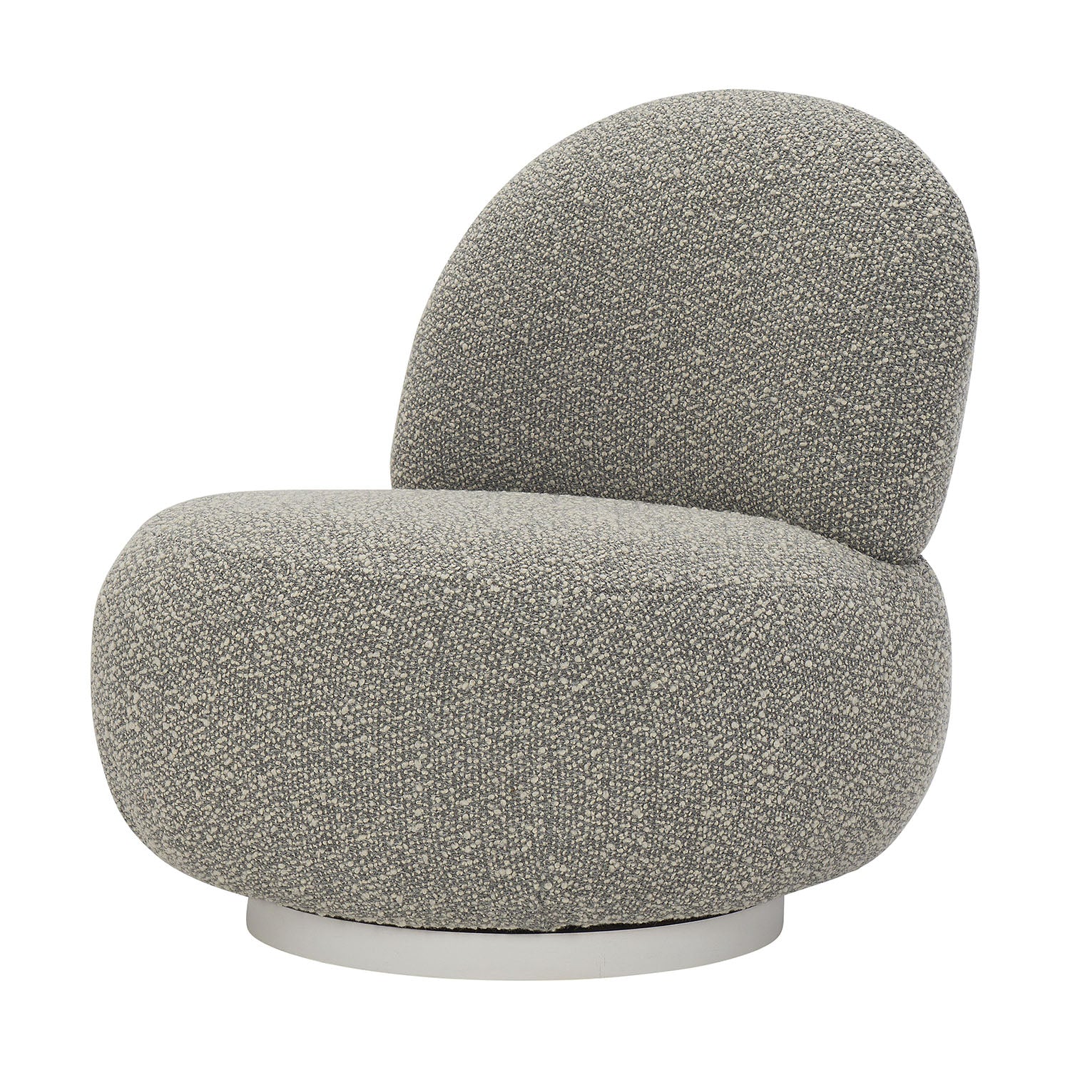 Lulu Gray textured armchair on a white background