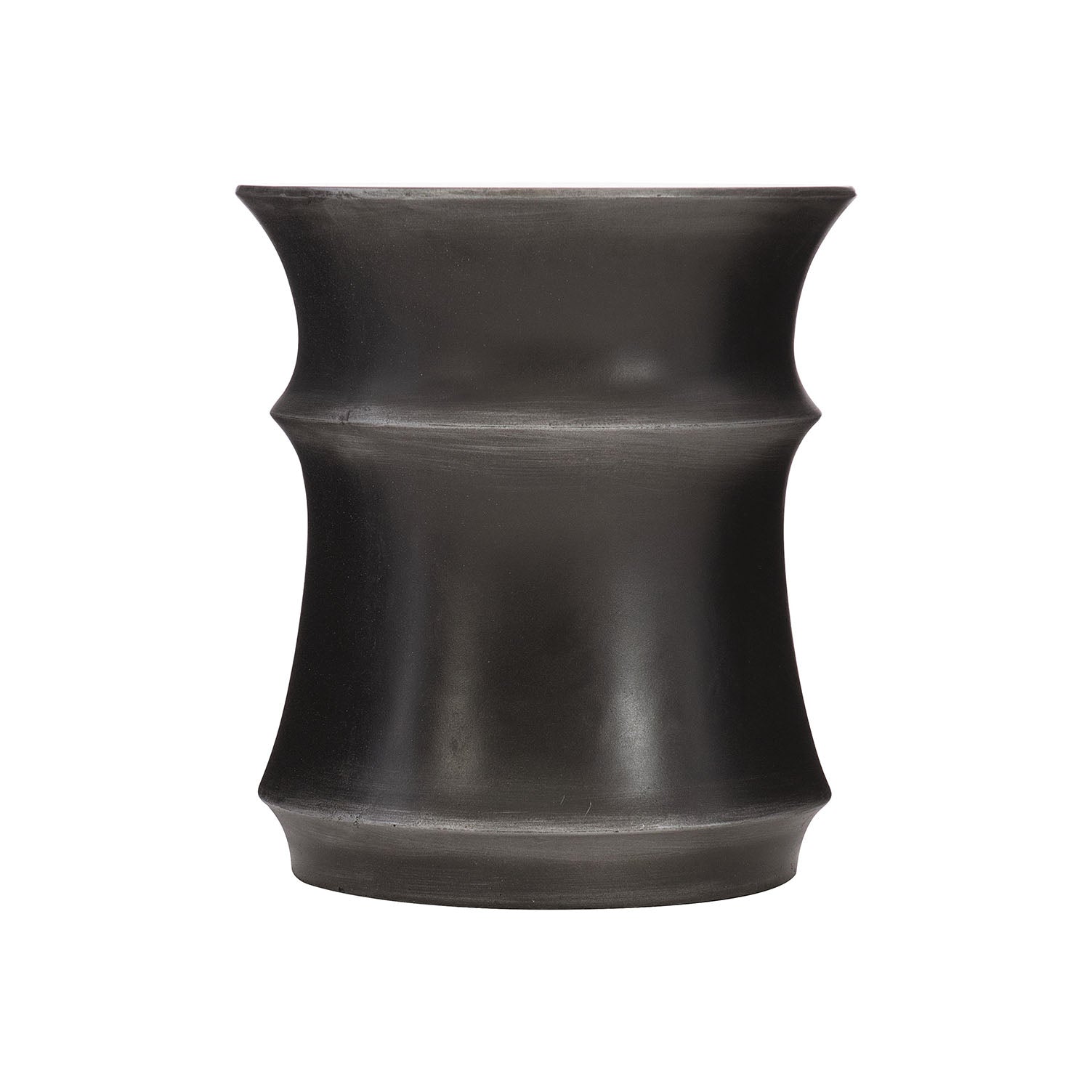 Maya Black cylindrical end table on a white background