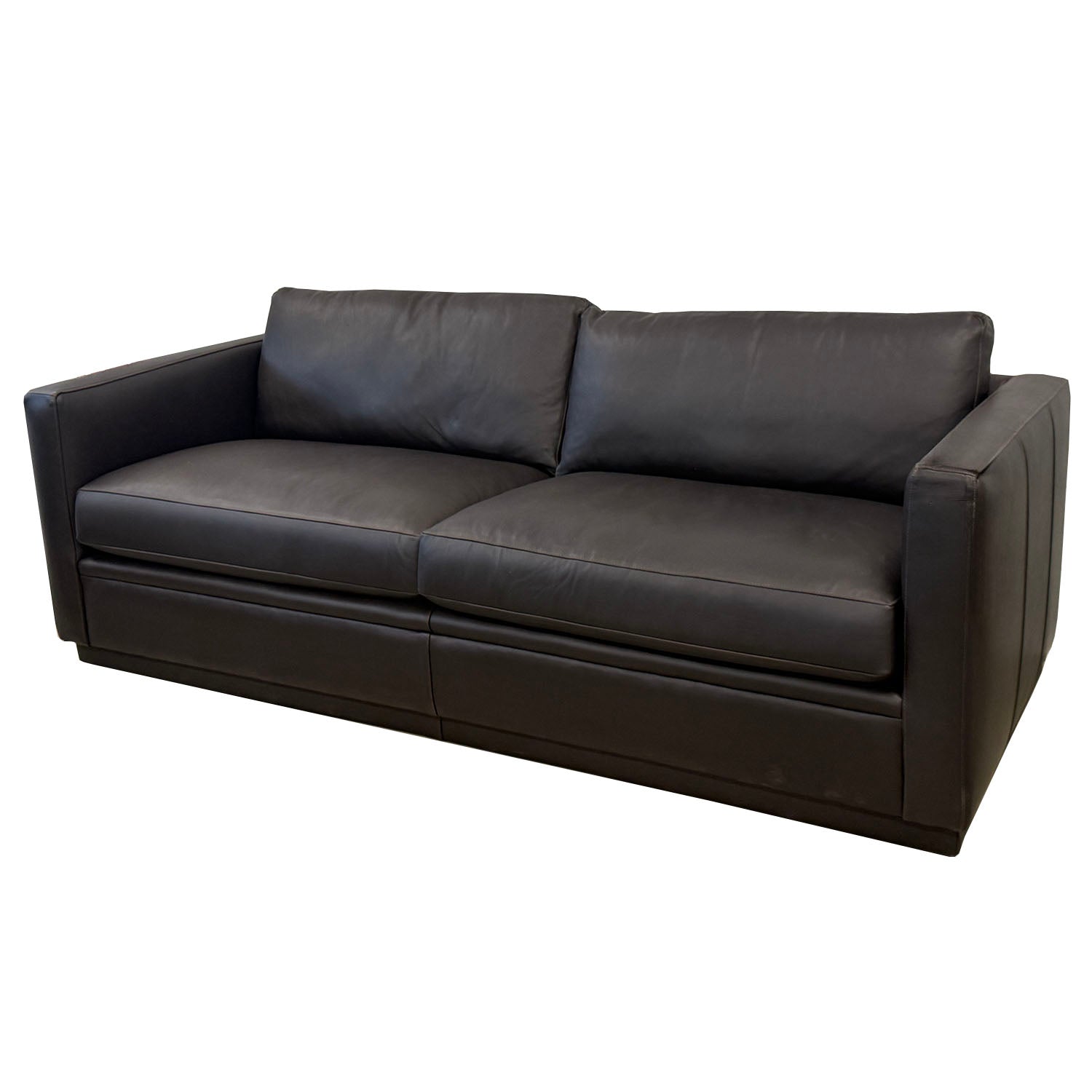 Ridley Sofa in Chocolate Brown Leather on White Background