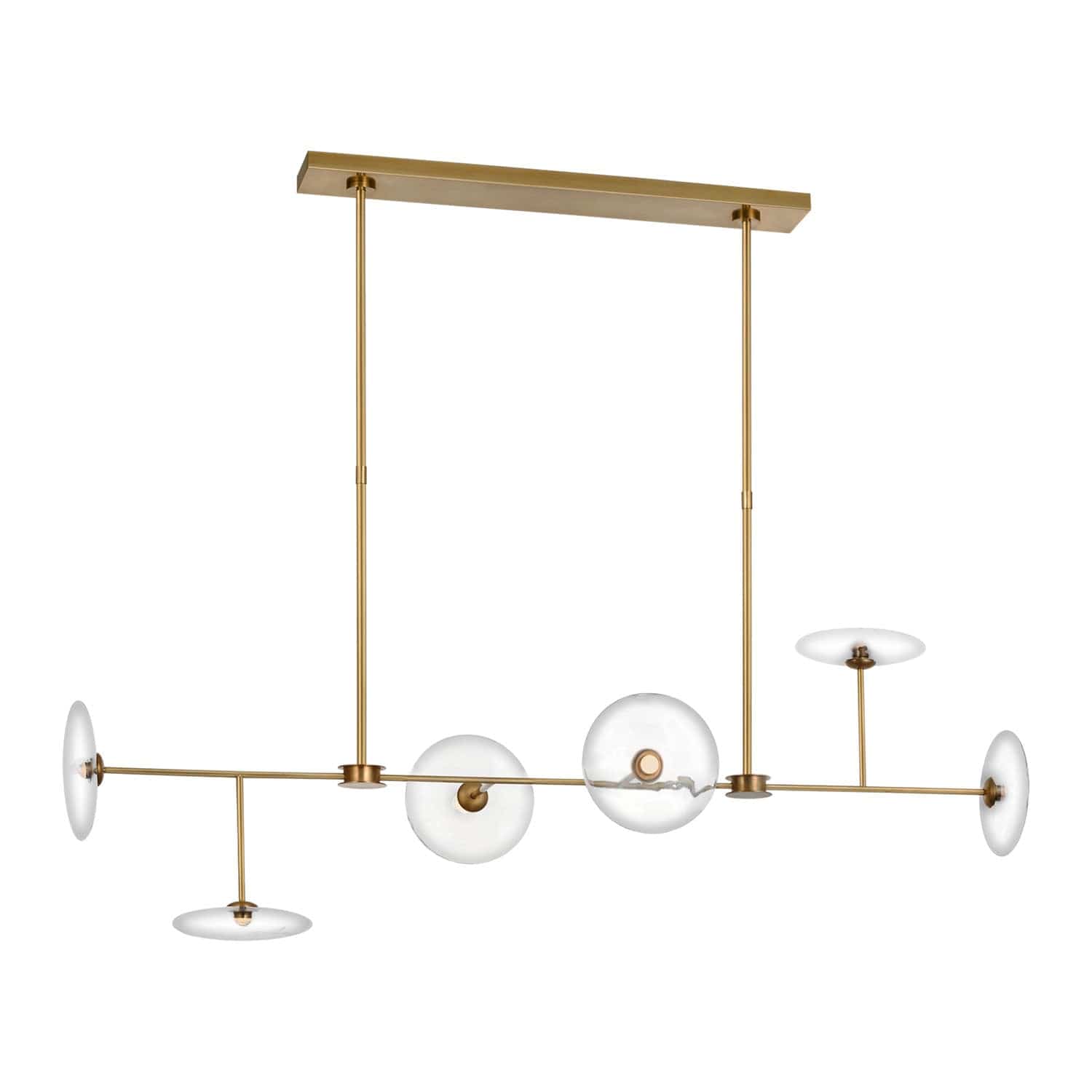 VISUAL COMFORT CALVINO LINEAR CHANDELIER Hand Rubbed Antique Brass