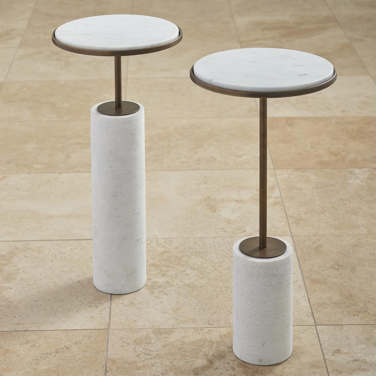 GLOBAL VIEWS CORED MARBLE TABLE