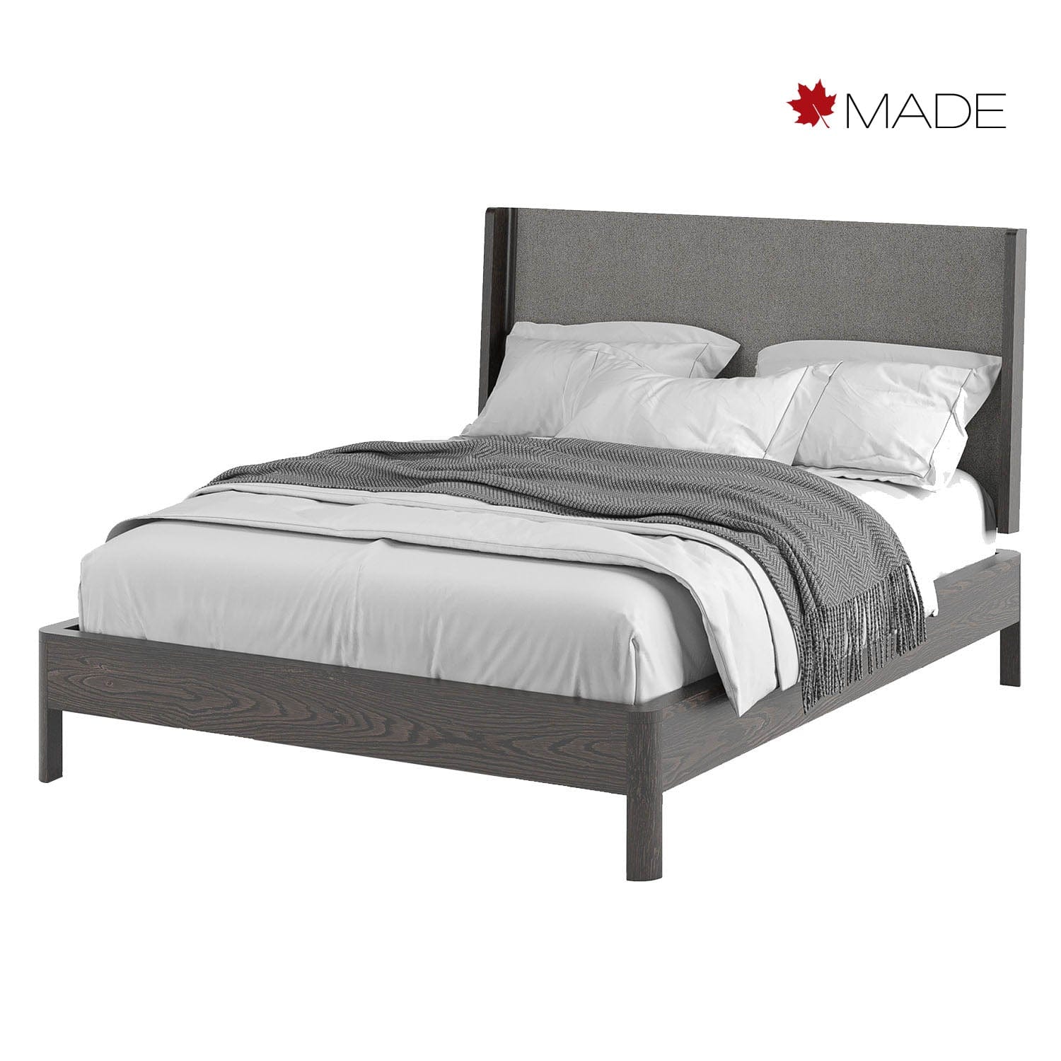 WEST BROTHERS FURNITURE CURVA UPHOLSTERED PANEL BED-MOCHA