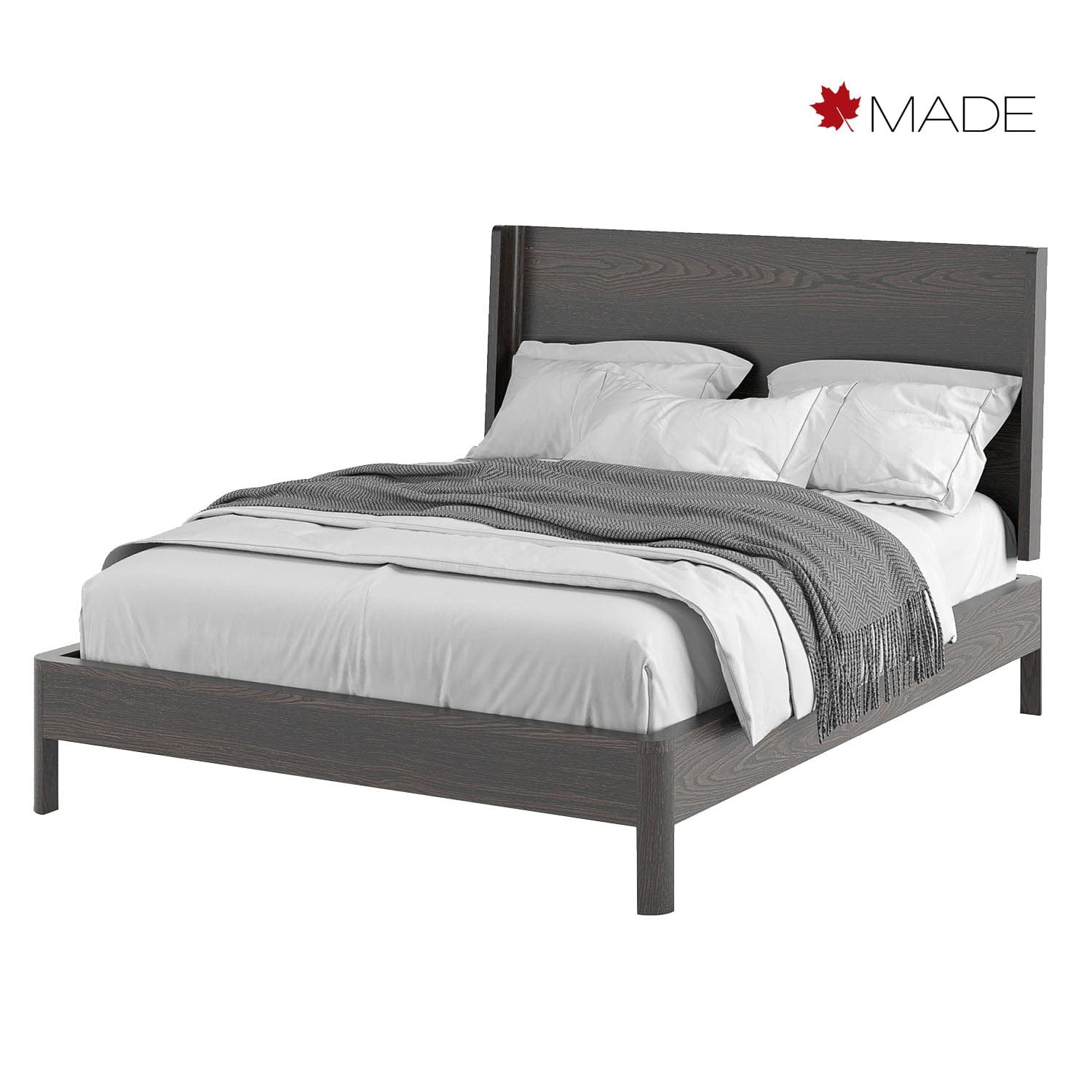 WEST BROTHERS FURNITURE CURVA WOOD PANEL BED-MOCHA