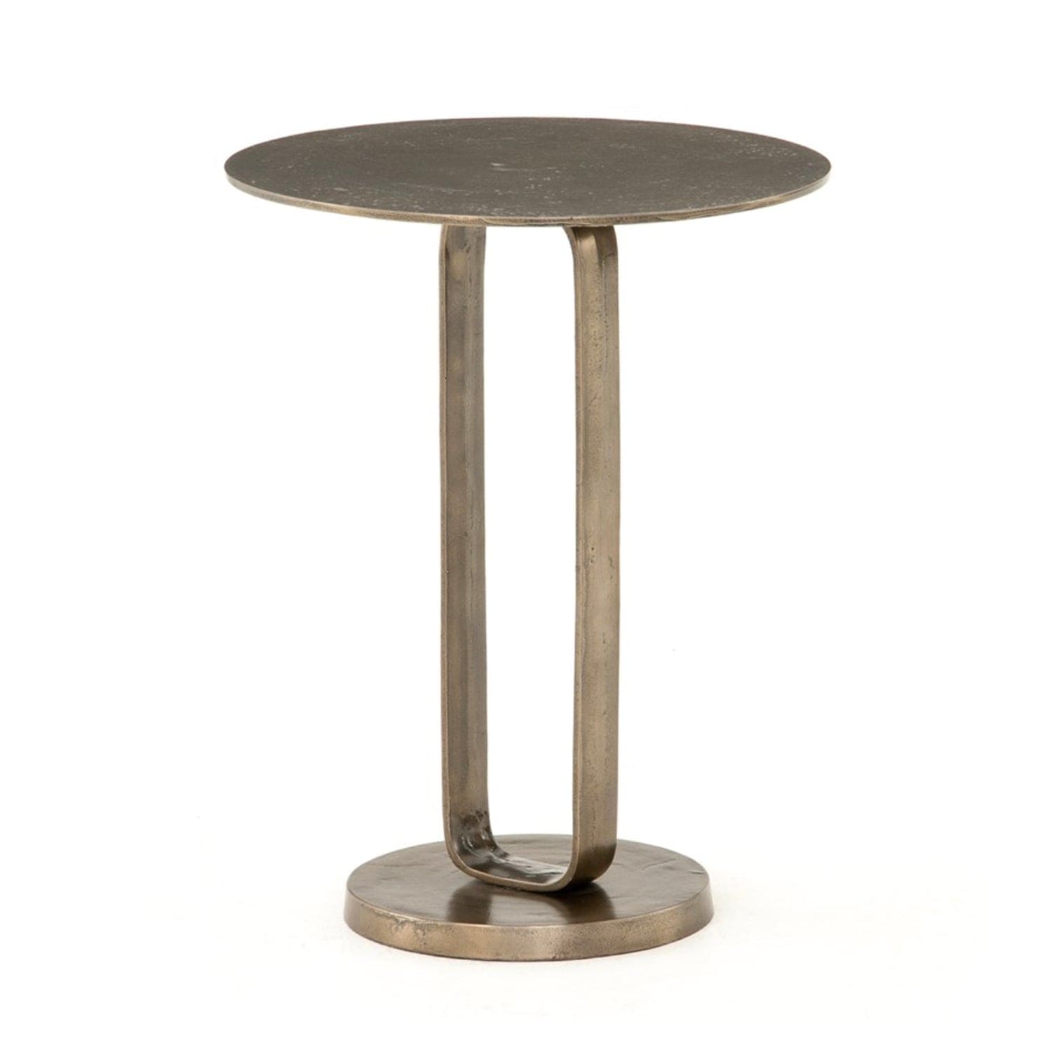 FOUR HANDS DOUGLAS END TABLE Aged Bronze