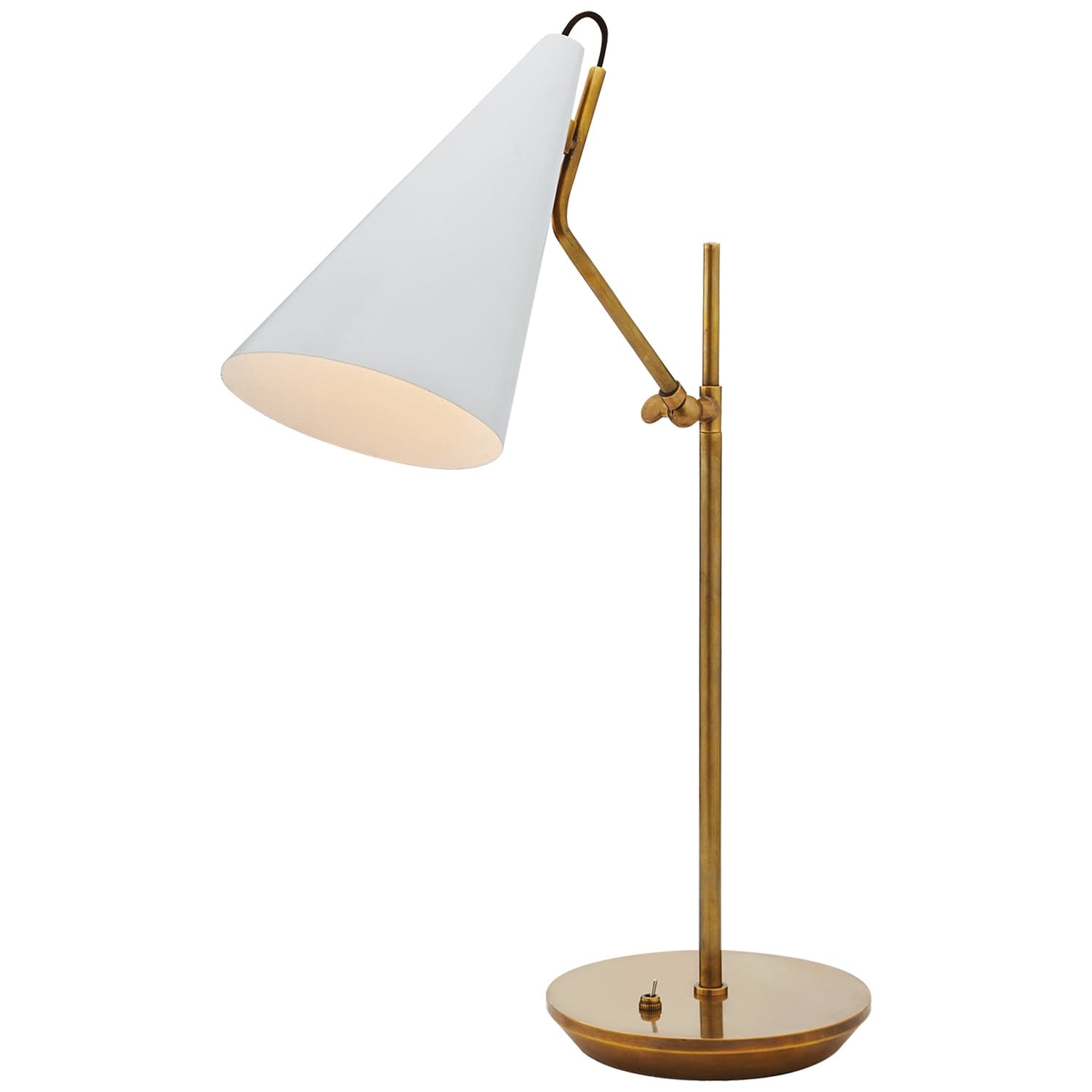 VISUAL COMFORT CLEMENT TABLE LAMP Antique Brass with White
