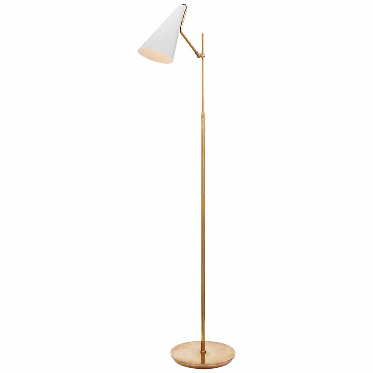 VISUAL COMFORT CLEMENT FLOOR LAMP Antique Brass with White
