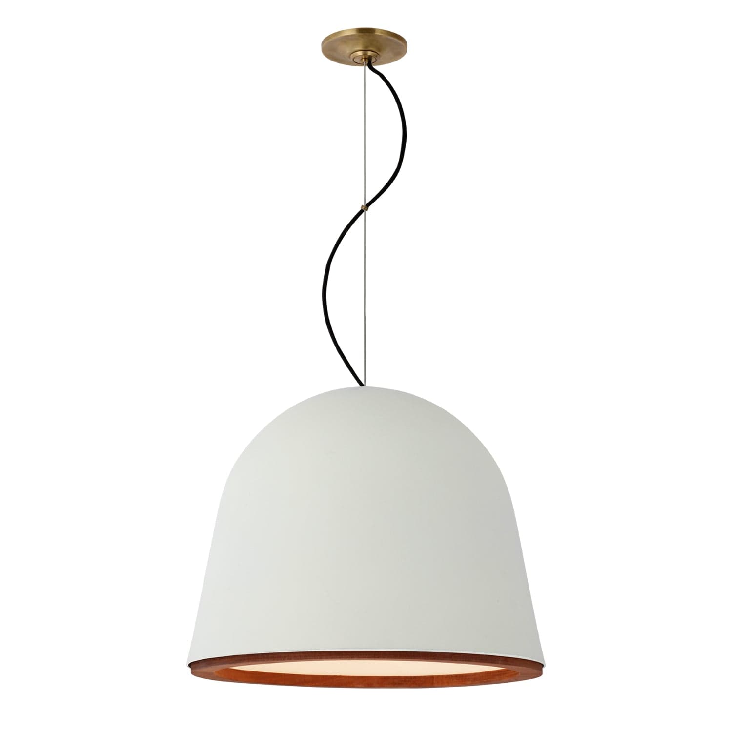 VISUAL COMFORT MURPHY PENDANT (OPTIONS) Small / Plaster White & Dark Teak