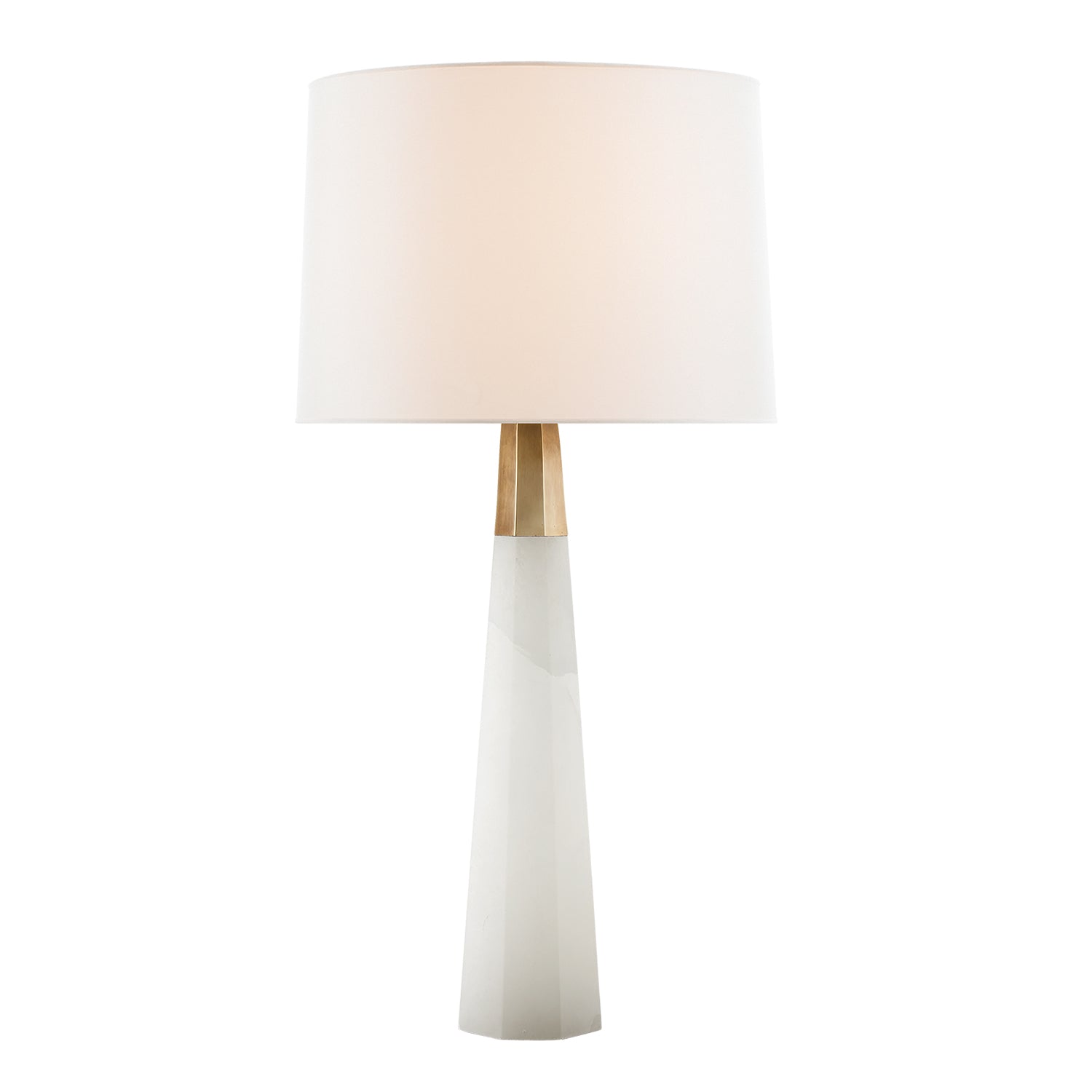 VISUAL COMFORT OLSEN TABLE LAMP Alabaster and Brass