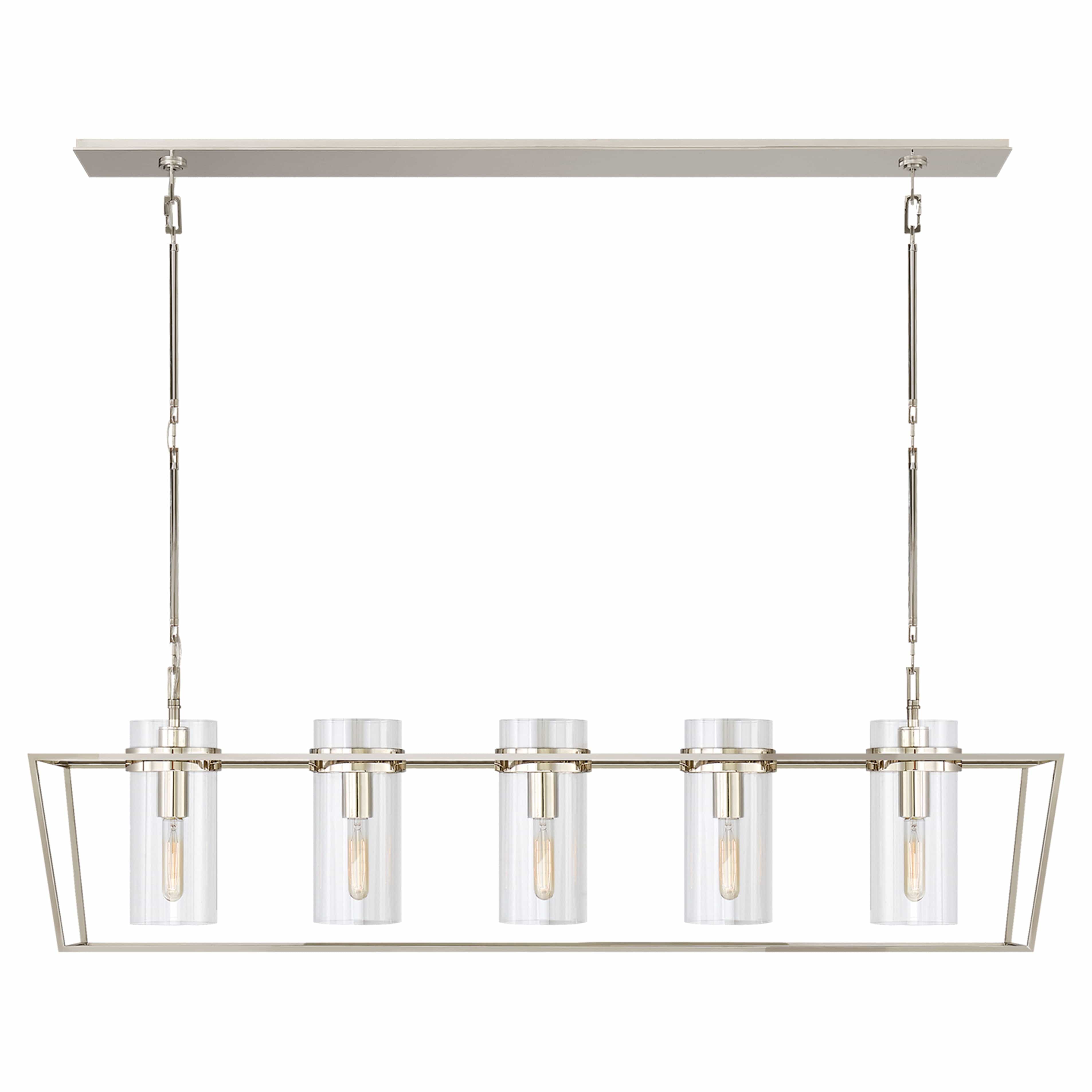 VISUAL COMFORT PRESIDIO LARGE LINEAR PENDANT Polished Nickel