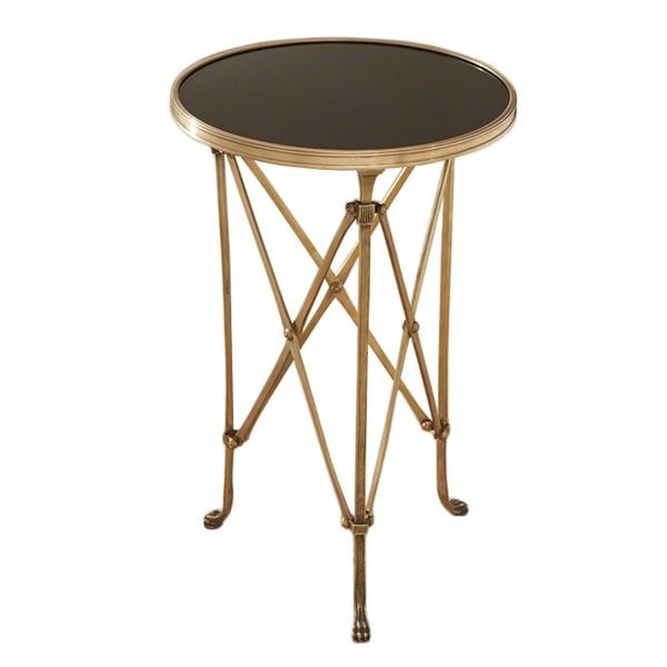 GLOBAL VIEWS DIRECTOIRE TABLE Brass & Black Granite