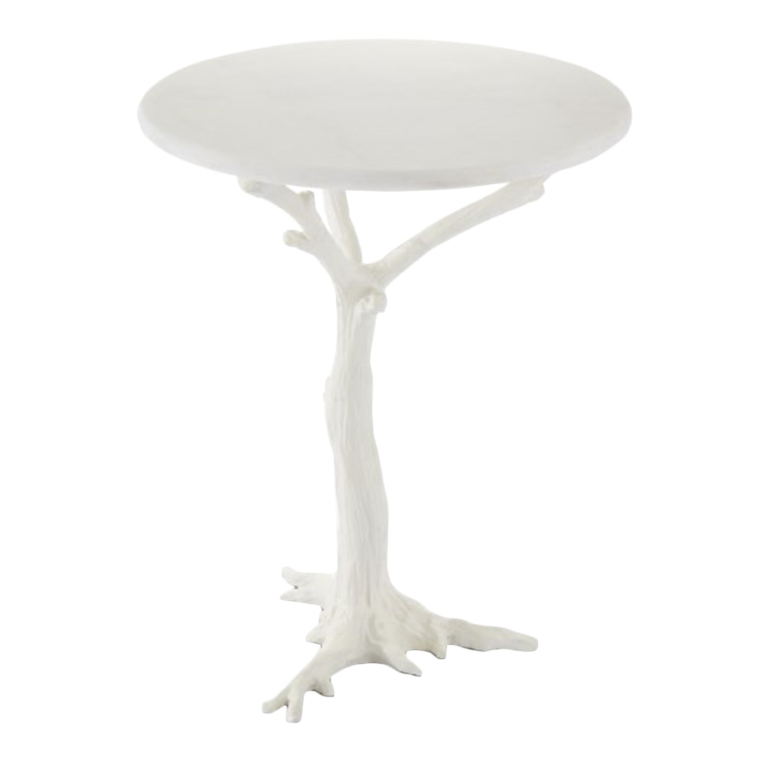 GLOBAL VIEWS FAUX BOIS SIDE TABLE White