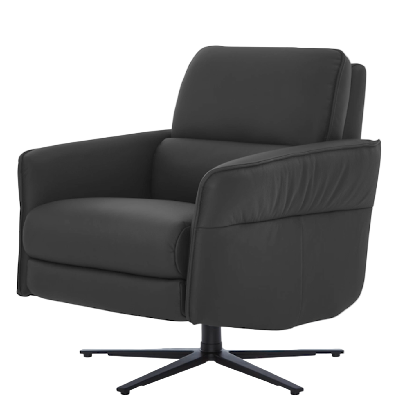 Black aura swivel chair on a white background