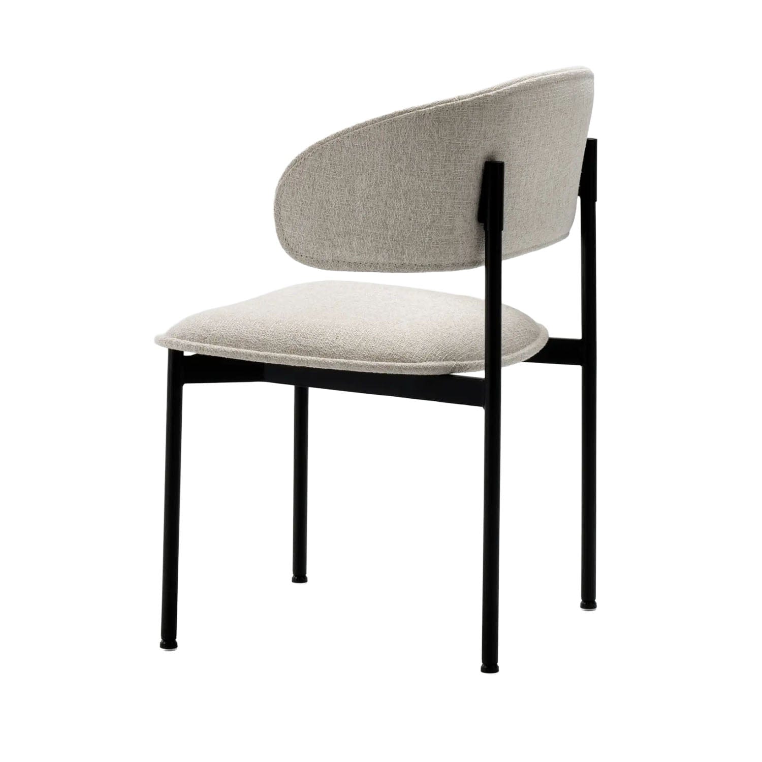 Chloe dining chair with gray backrest and white seat on a white background