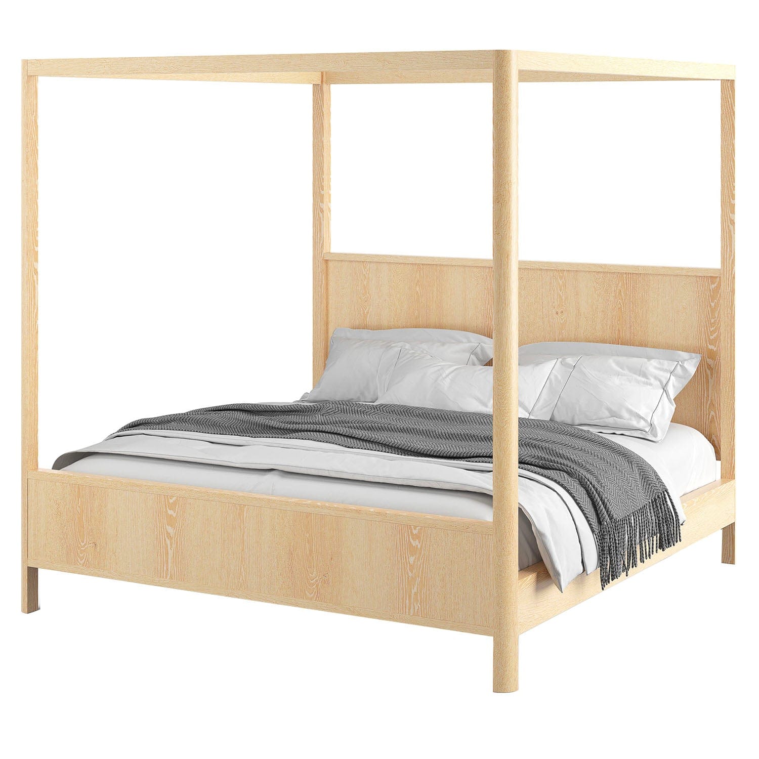 WEST BROTHERS FURNITURE CURVA WOOD PANEL POSTER BED -CAPPUCINO