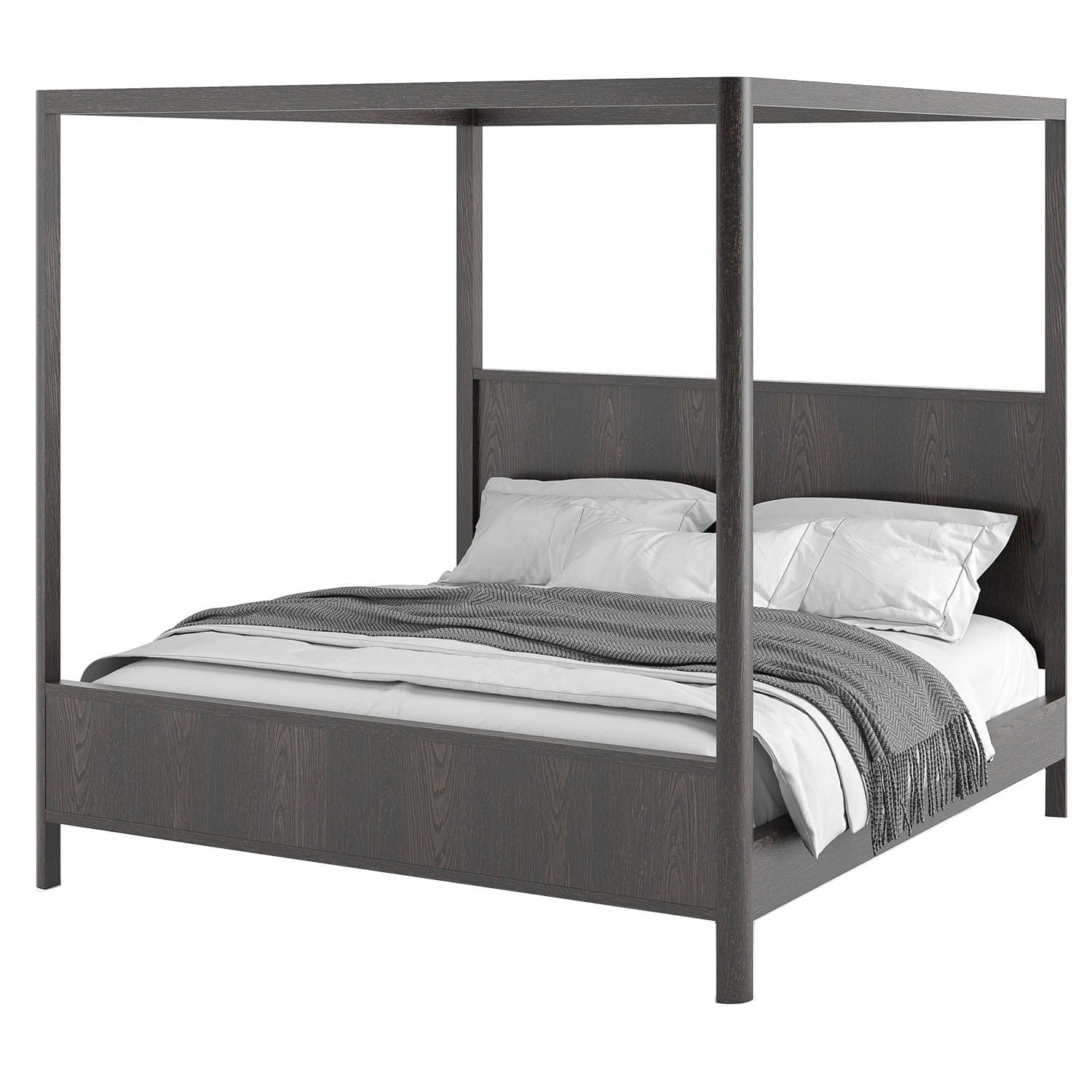 WEST BROTHERS FURNITURE CURVA WOOD PANEL POSTER BED -MOCHA