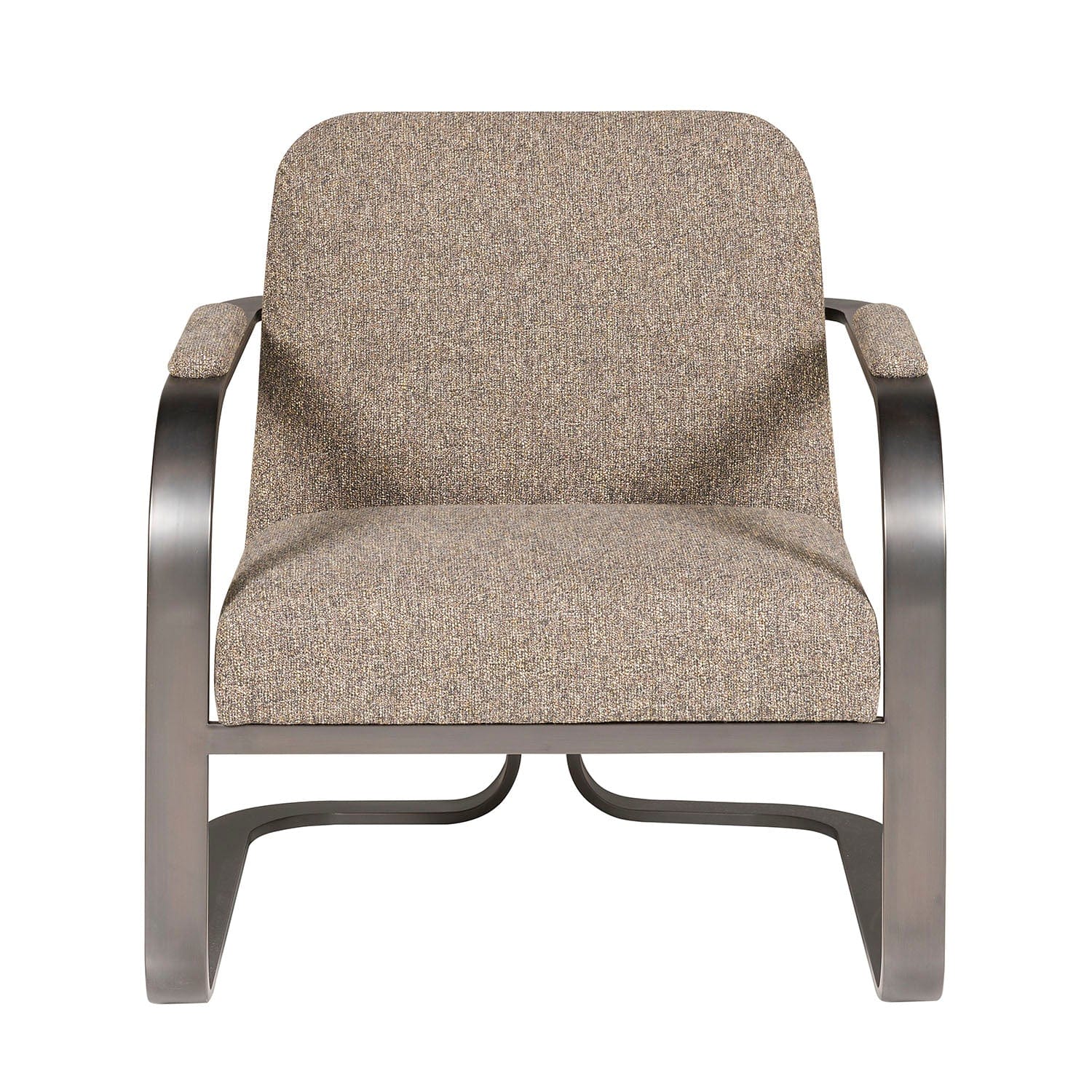 Chair with brown textured seat and backrest on a white background
