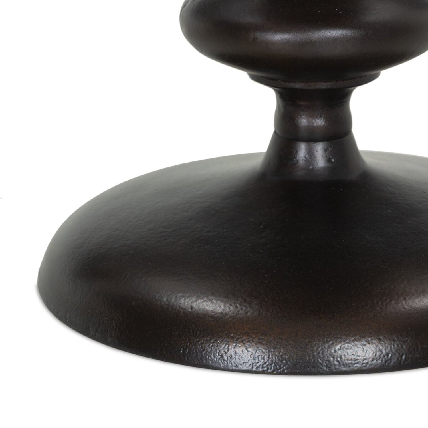 Marlow End table in Antique Rust finish base detail