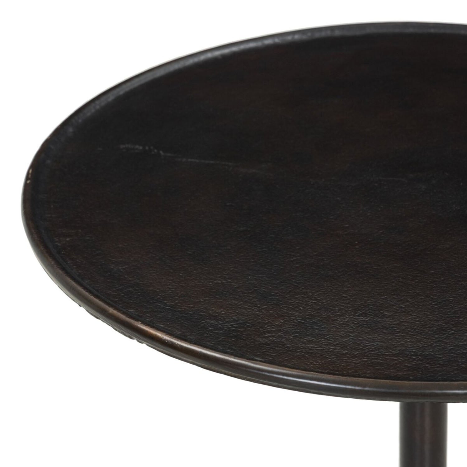 Marlow End table in Antique Rust finish top detail