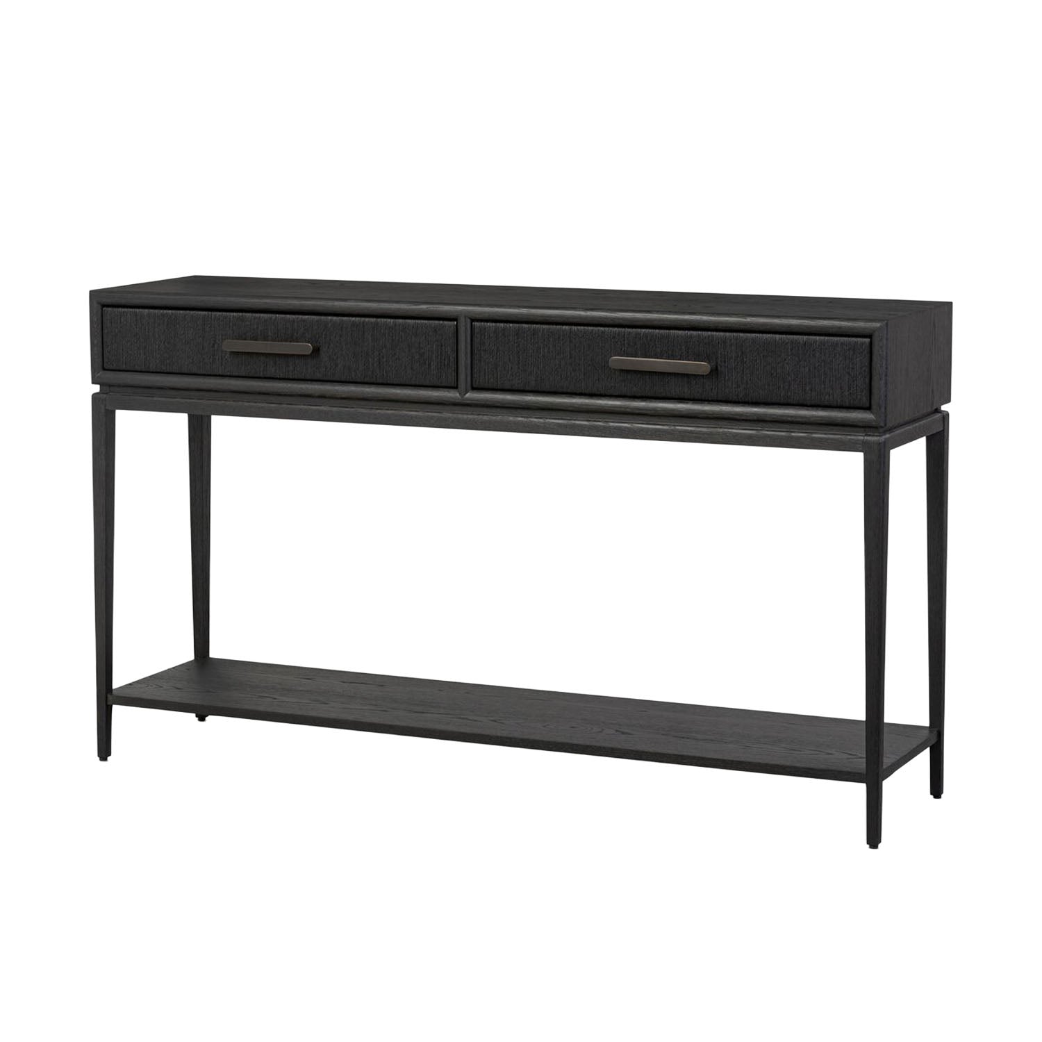 Rosenell black oak   console table on a white background
