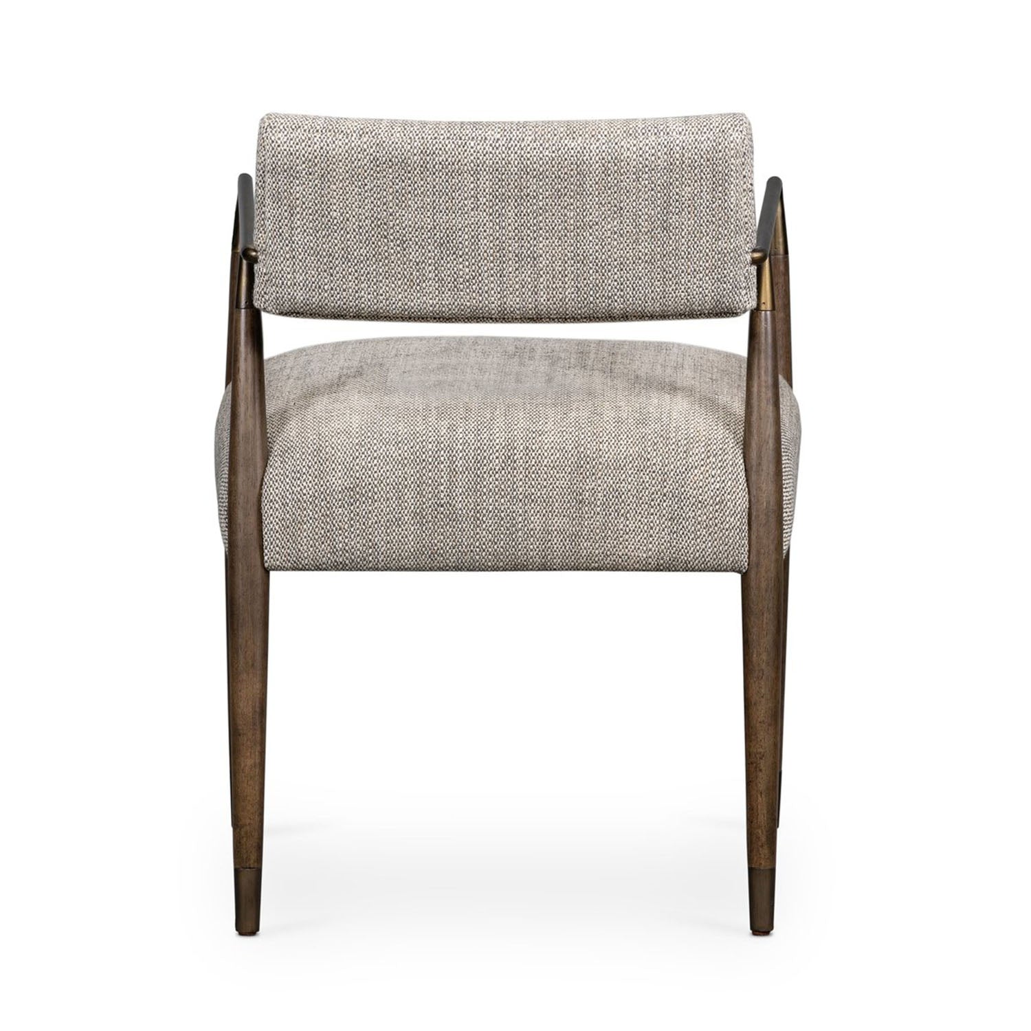 waldon Chair with charter oatmeal fabric on a white background-back view