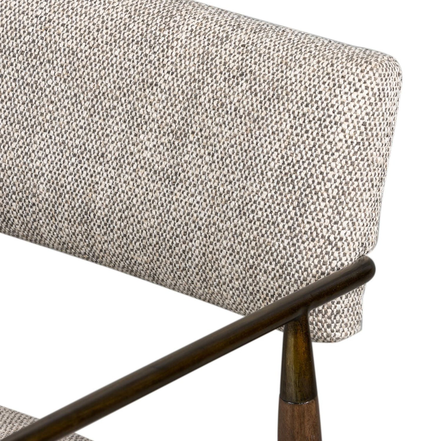 waldon Chair with charter oatmeal fabric on a white background-detail view