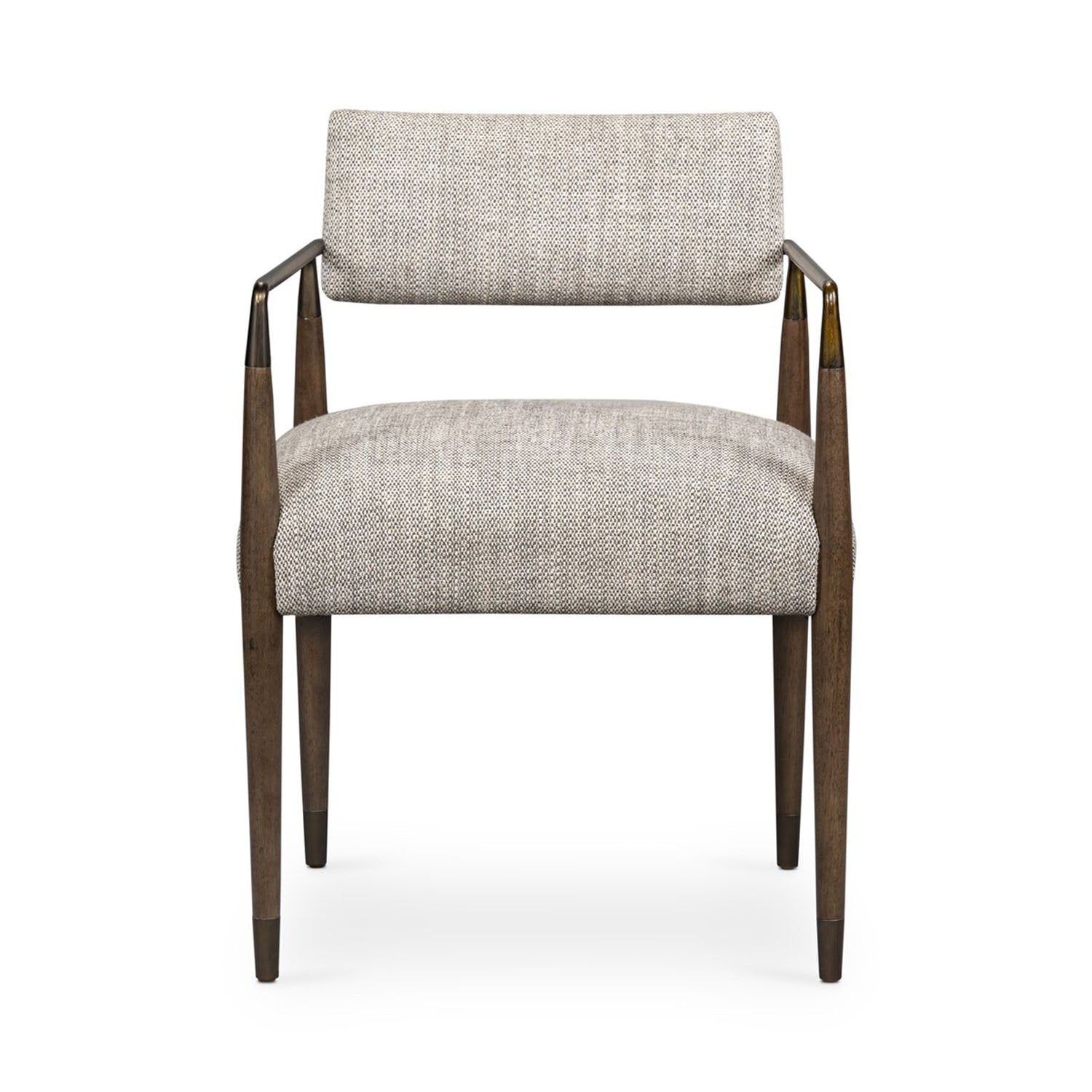 waldon Chair with charter oatmeal fabric on a white background-front view