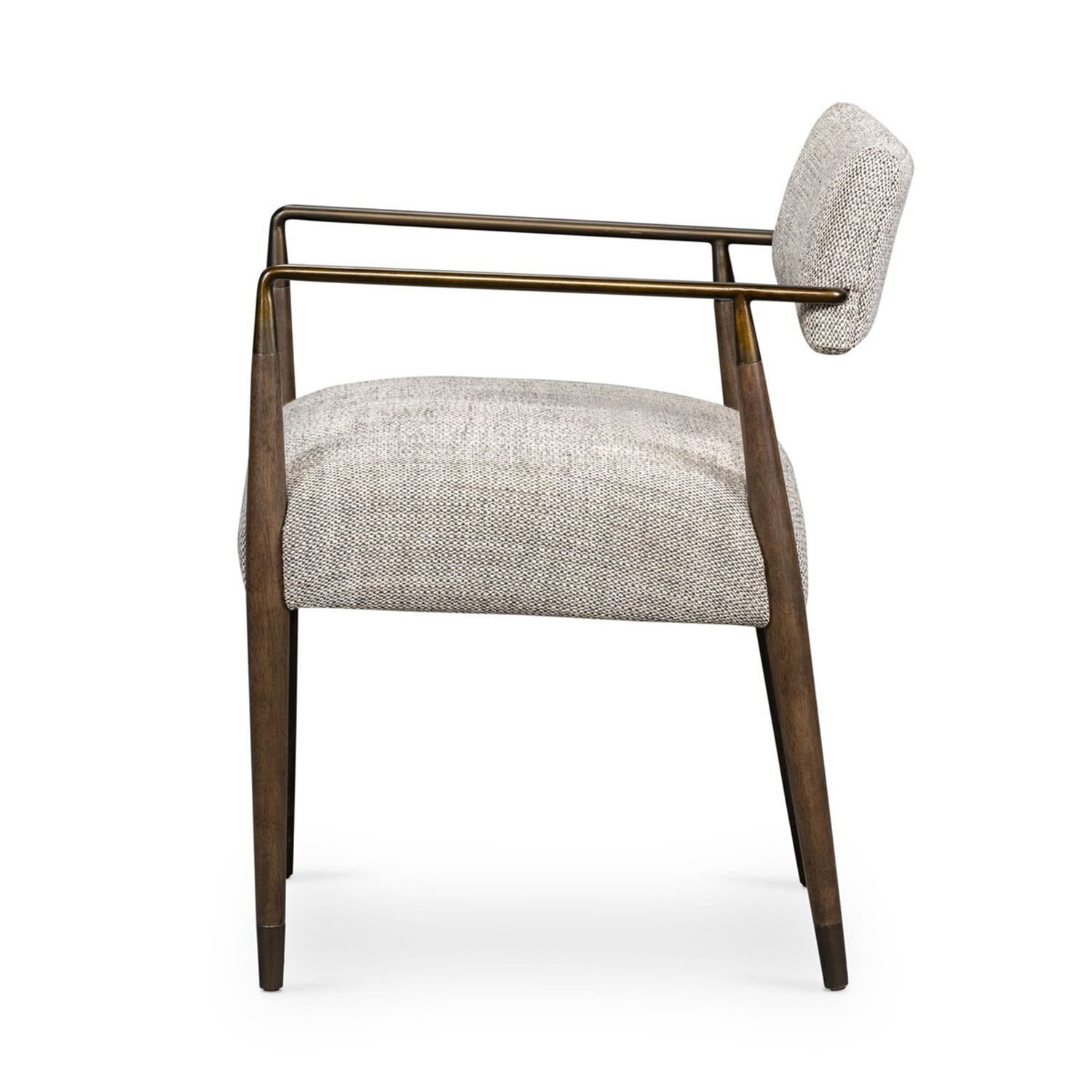 waldon Chair with charter oatmeal fabric on a white background-side view