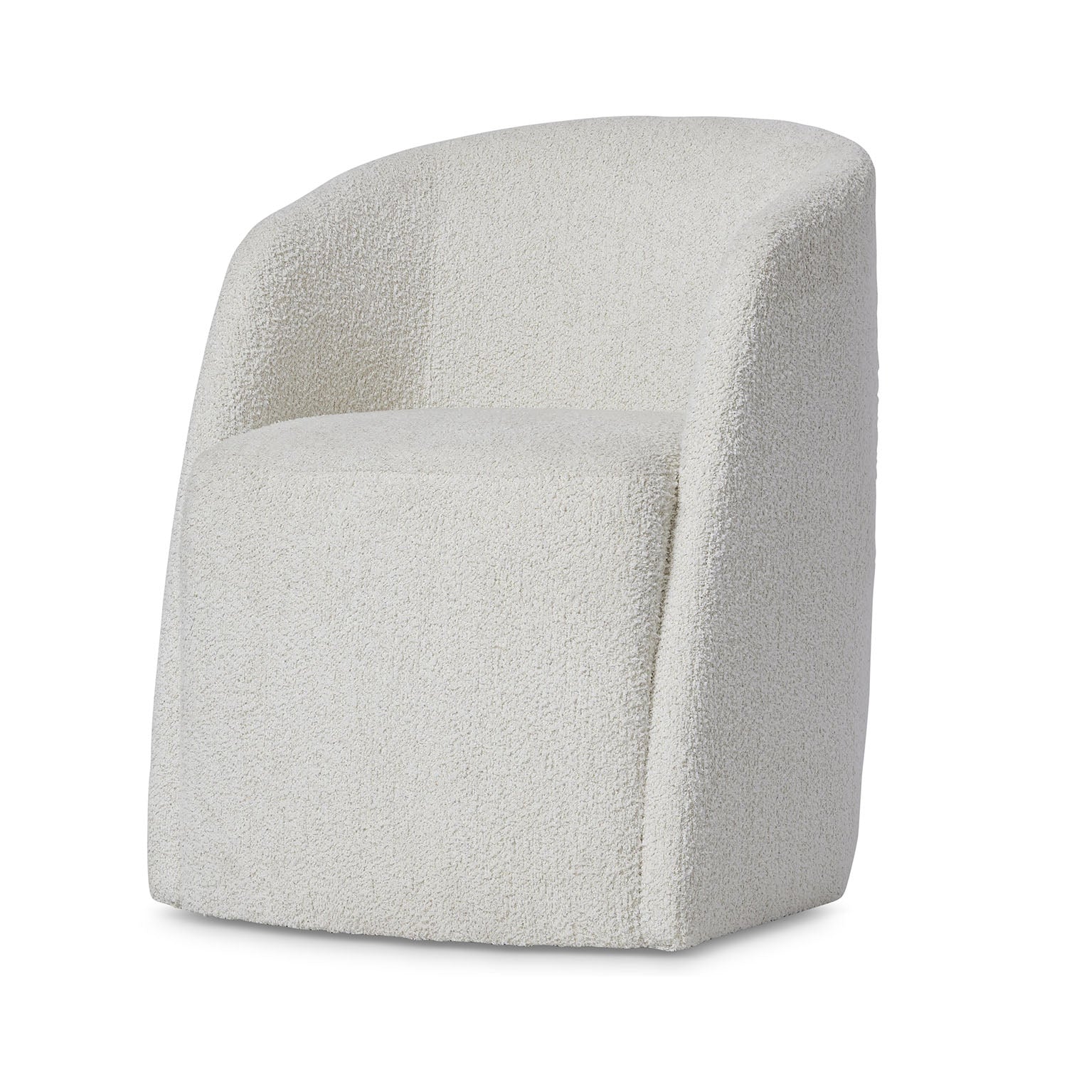 White textured Arcadia armchair on a white background