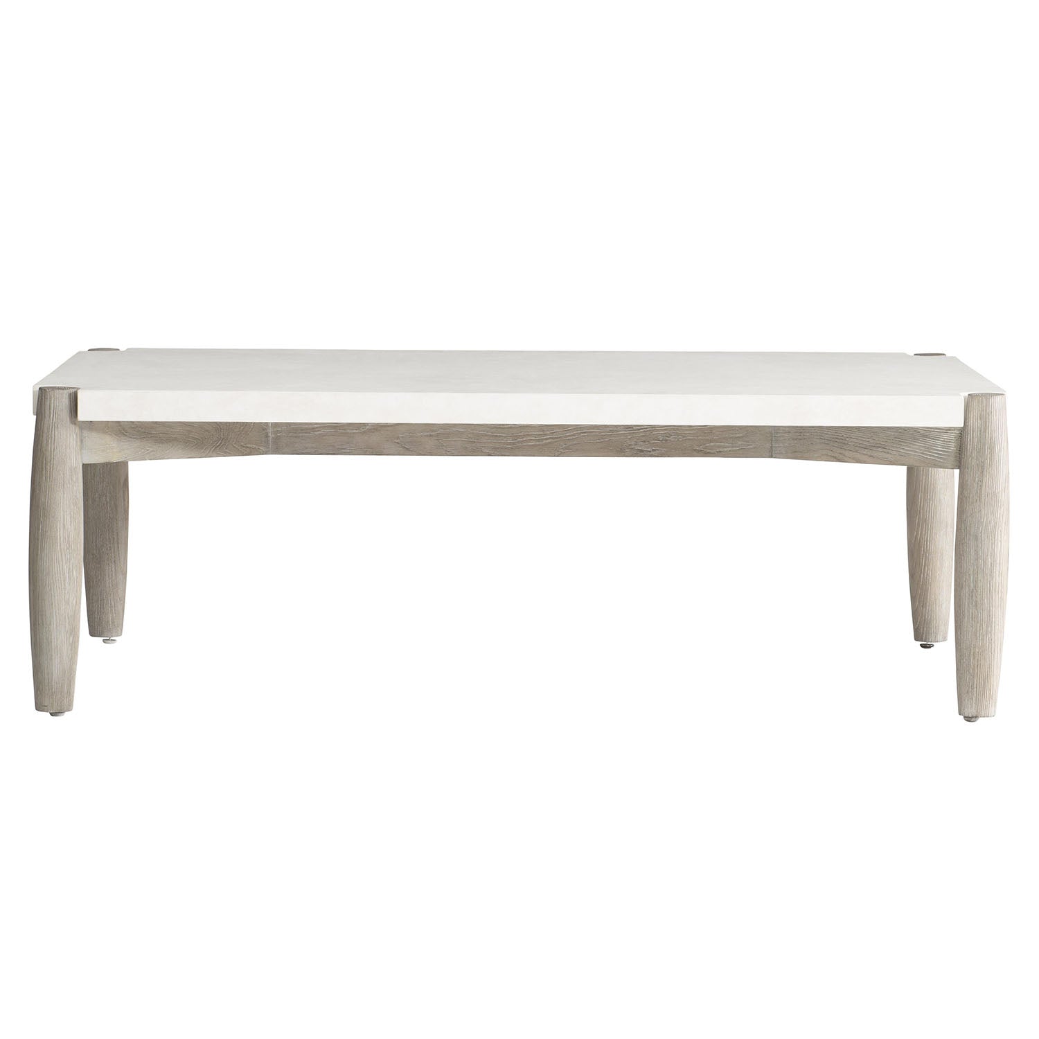 Bernhardt Ashbrook coffee table with light wood legs on a white background