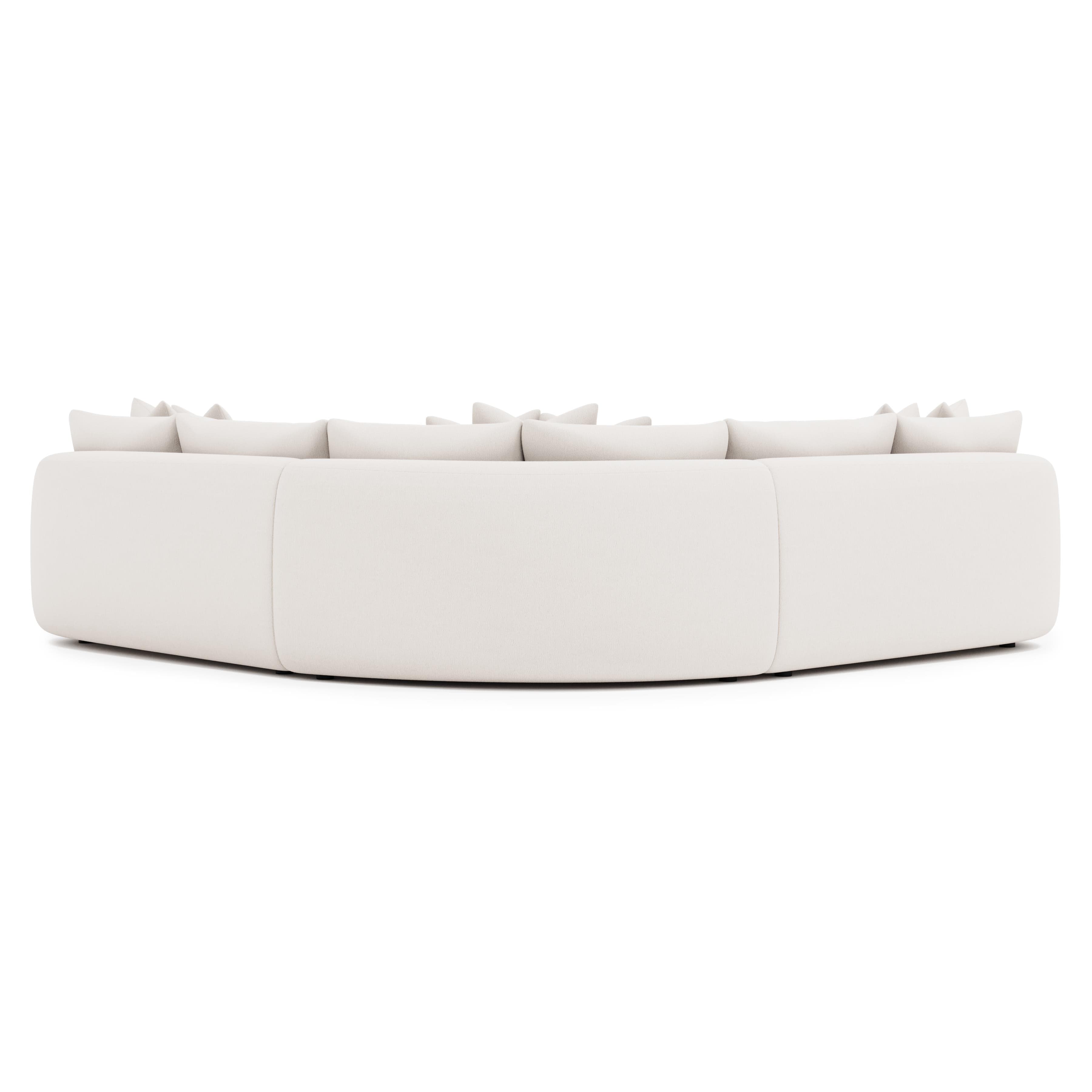 White circular sofa on a white background