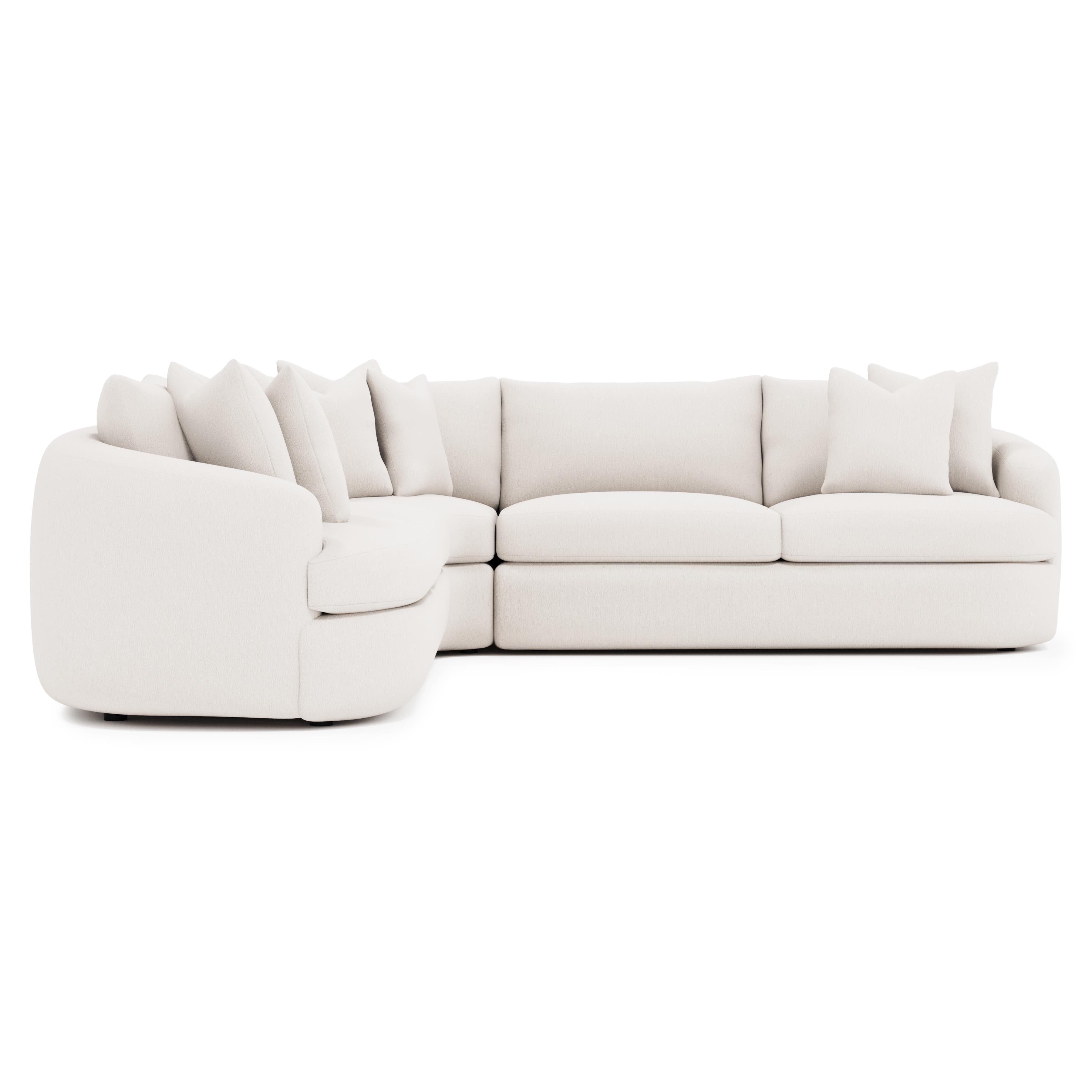White sectional sofa on a white background