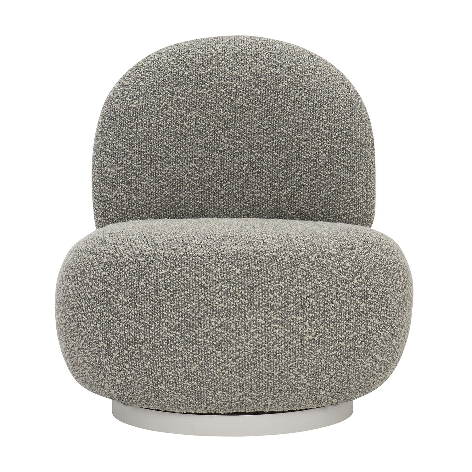 Lulu Gray textured armchair on a white background-front view