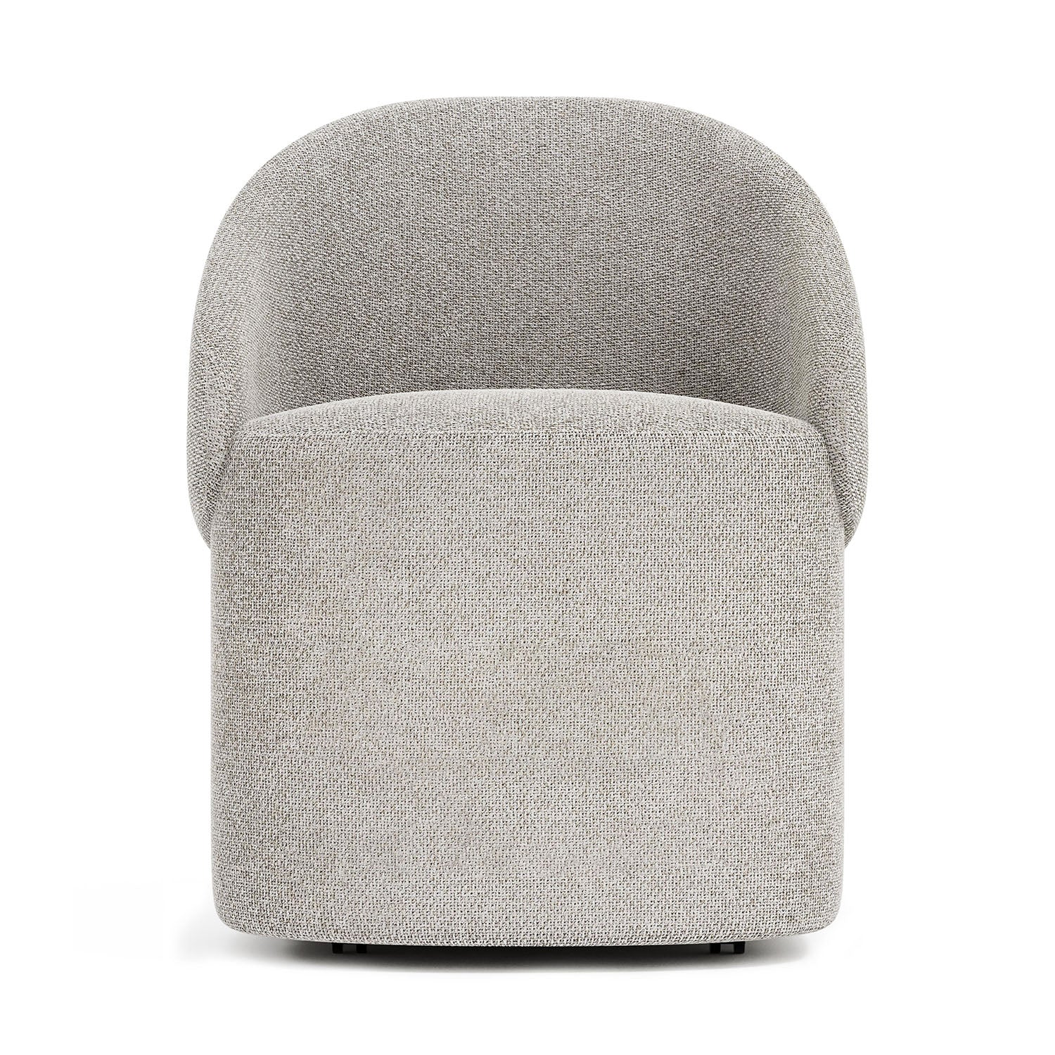 Gray textured Tempo armchair on a white background-front view