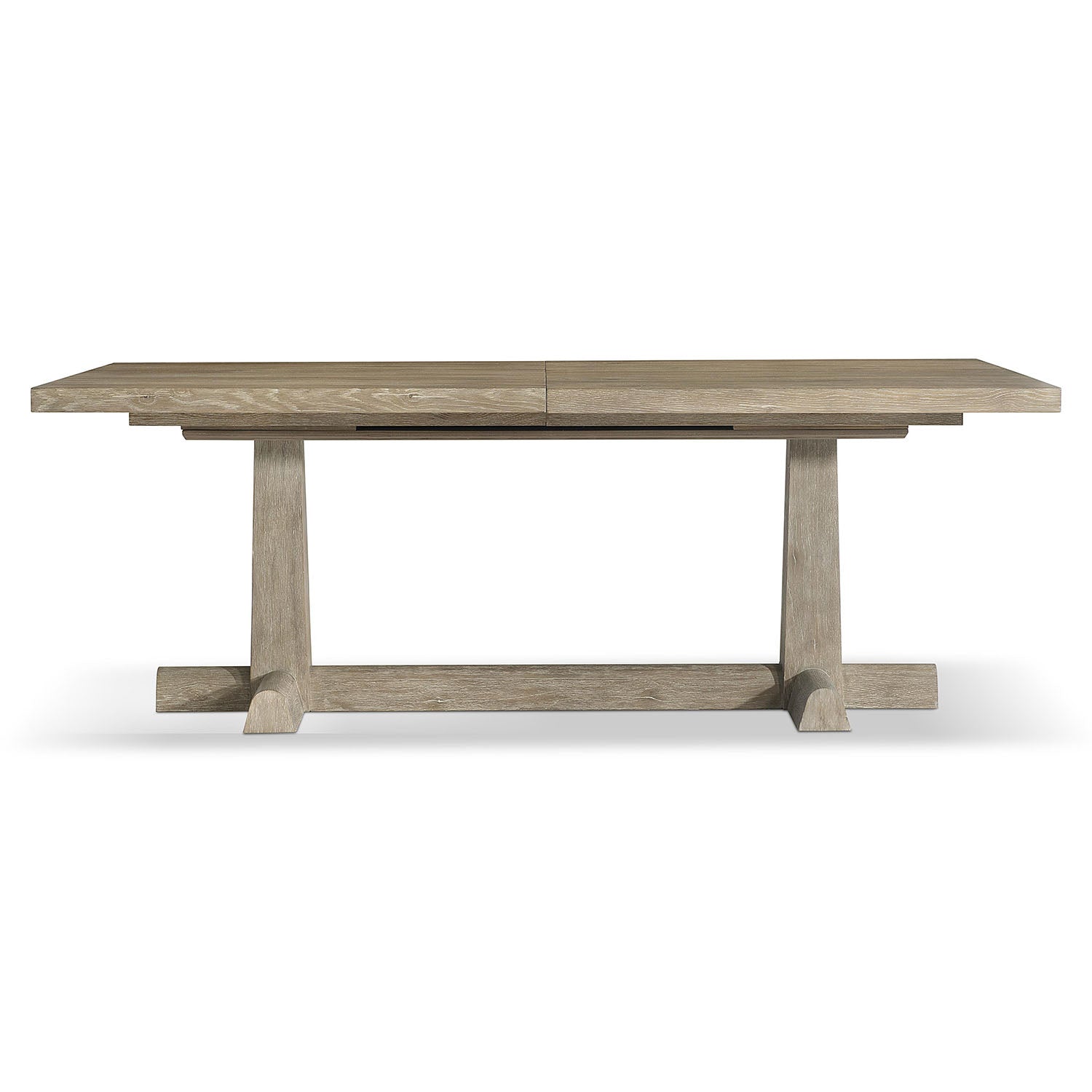 Side view of a Tribeca dining table from Bernhardt on a white background