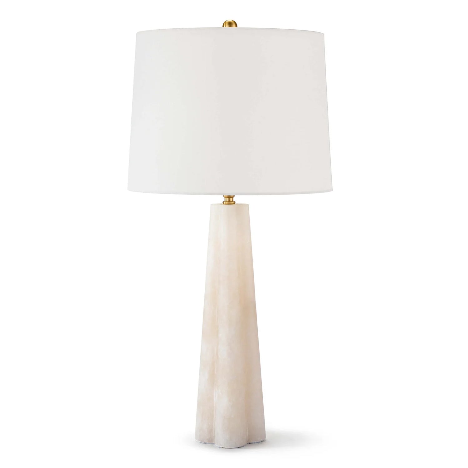 ALABASTER QUATREFOIL TABLE LAMP