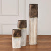 REACTIVE BRONZE STRIPE OVAL VASES