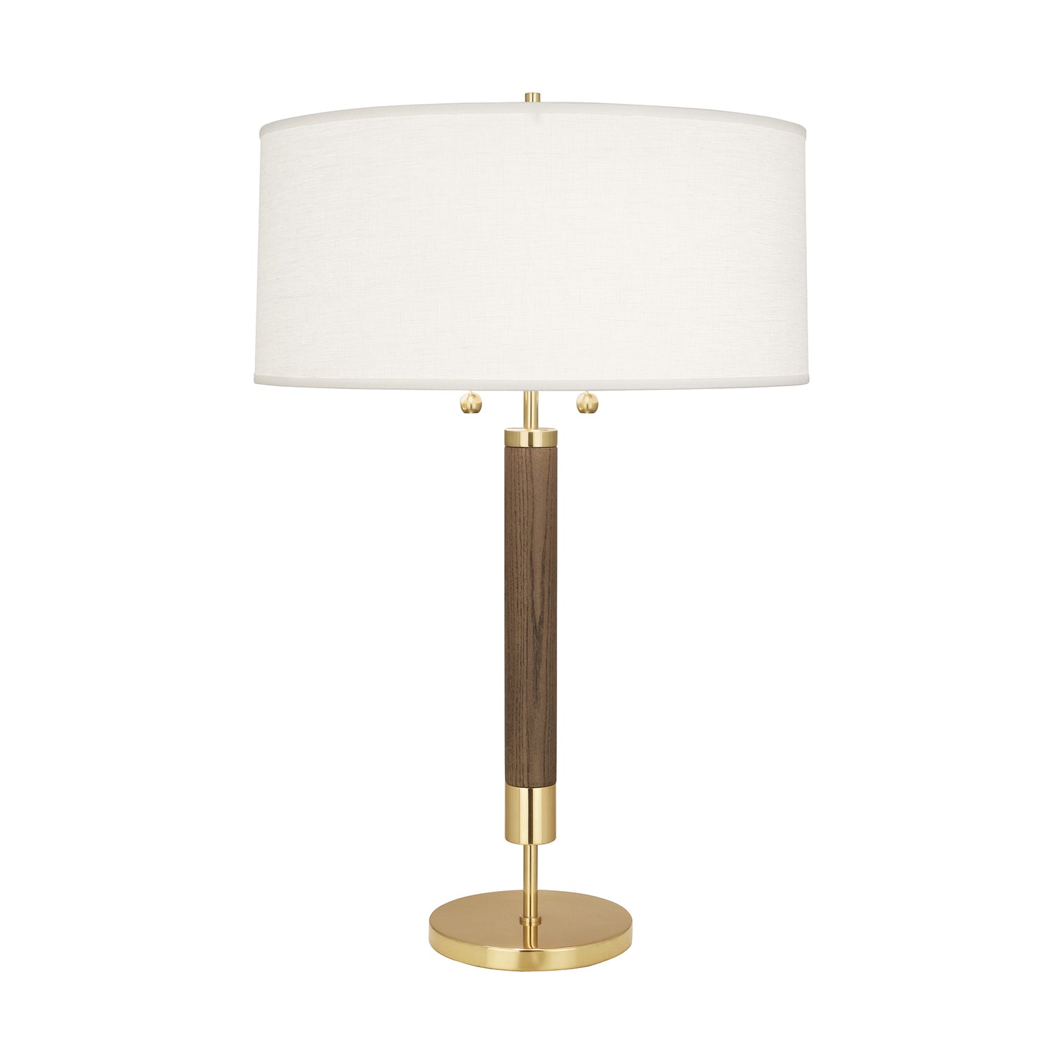 DEXTER TABLE LAMP - MODERN BRASS FINISH
OYSTER LINEN SHADE on a white background